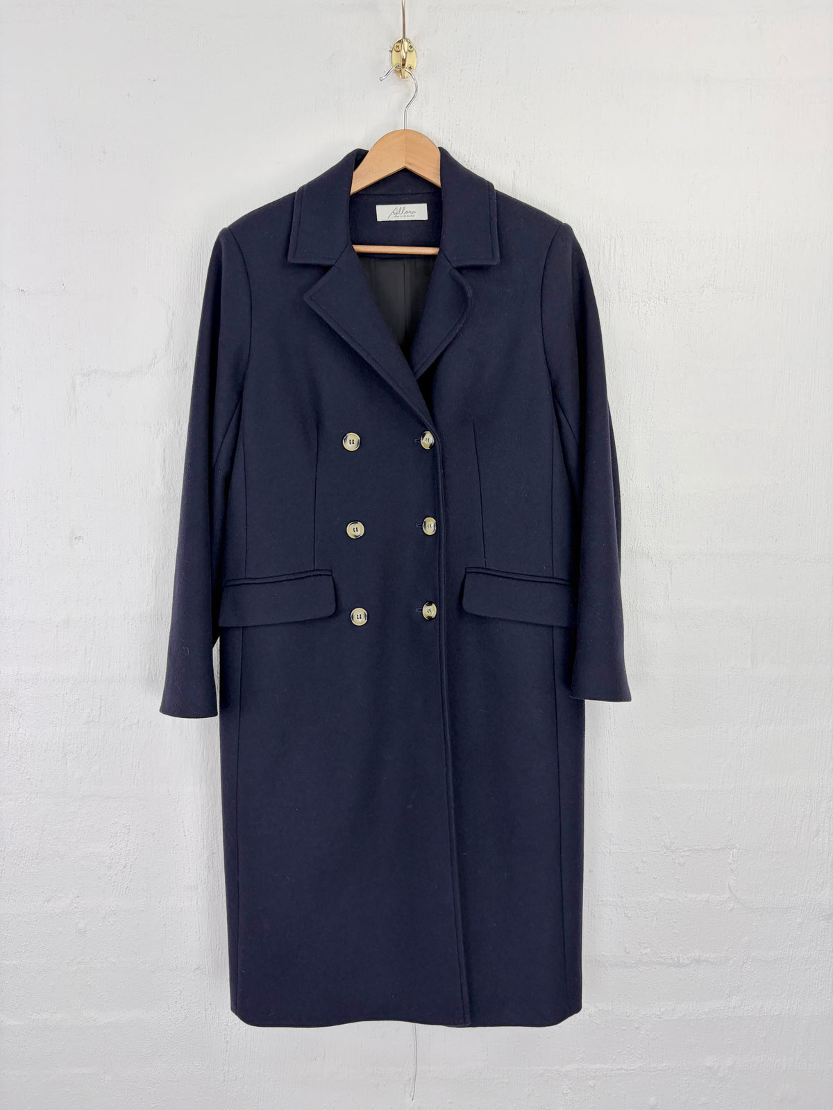 Allora Deep Blue Wool & Cashmere Blend Trench Coat - AU12