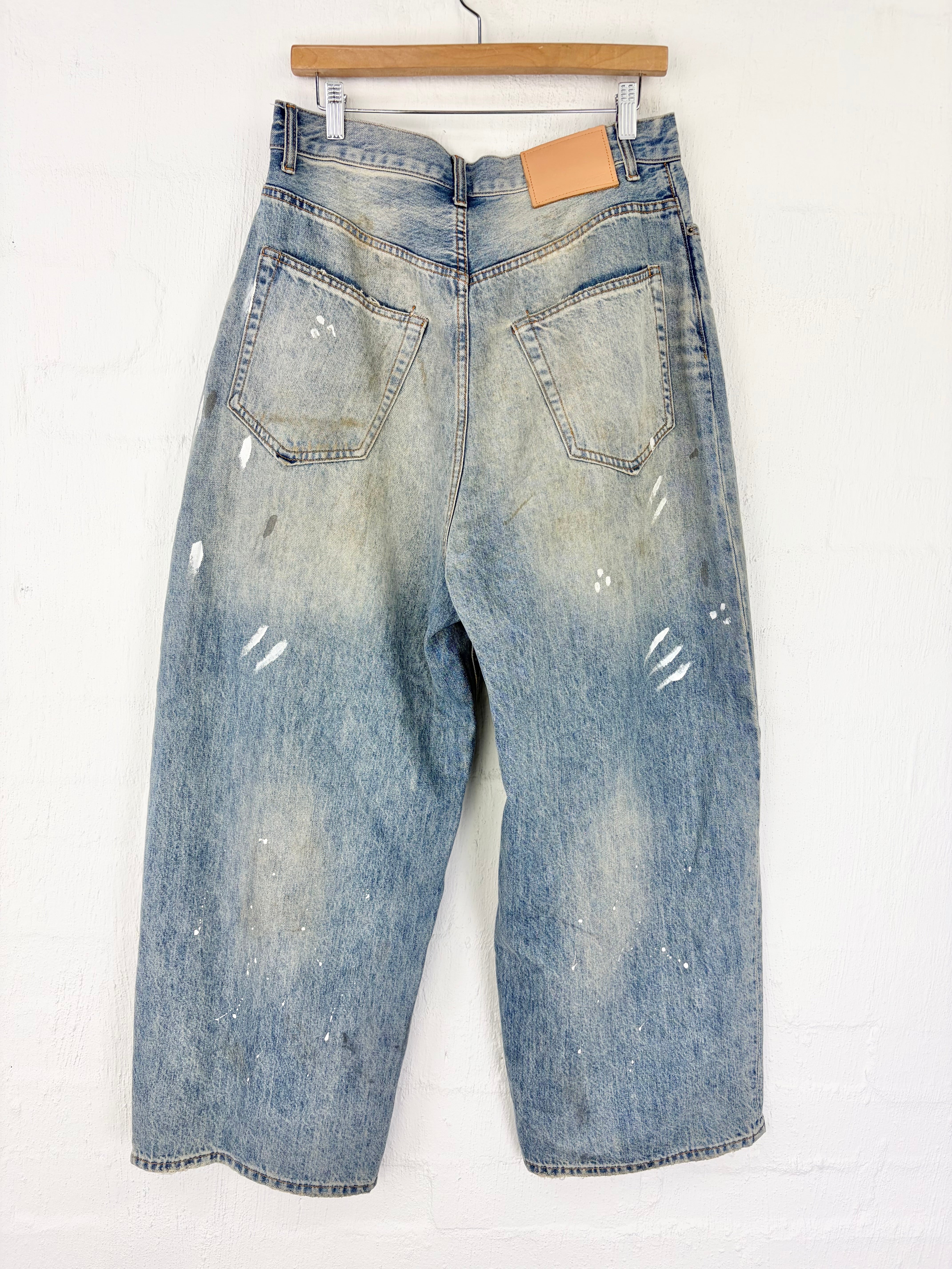 Acne Studios 1981M Relaxed Tapered Fit Paint Splatter Jeans - 46