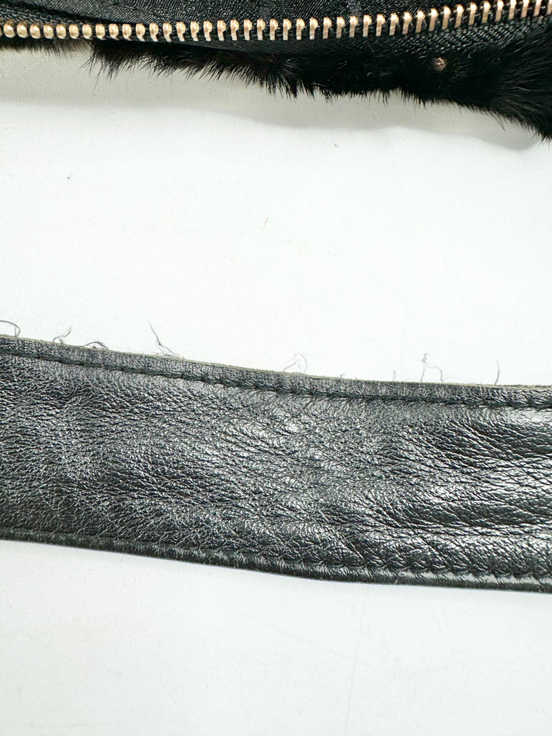 Black Fur Tote Bag
