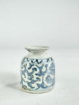 Antique Blue & White Orchid Patterned Jarlet