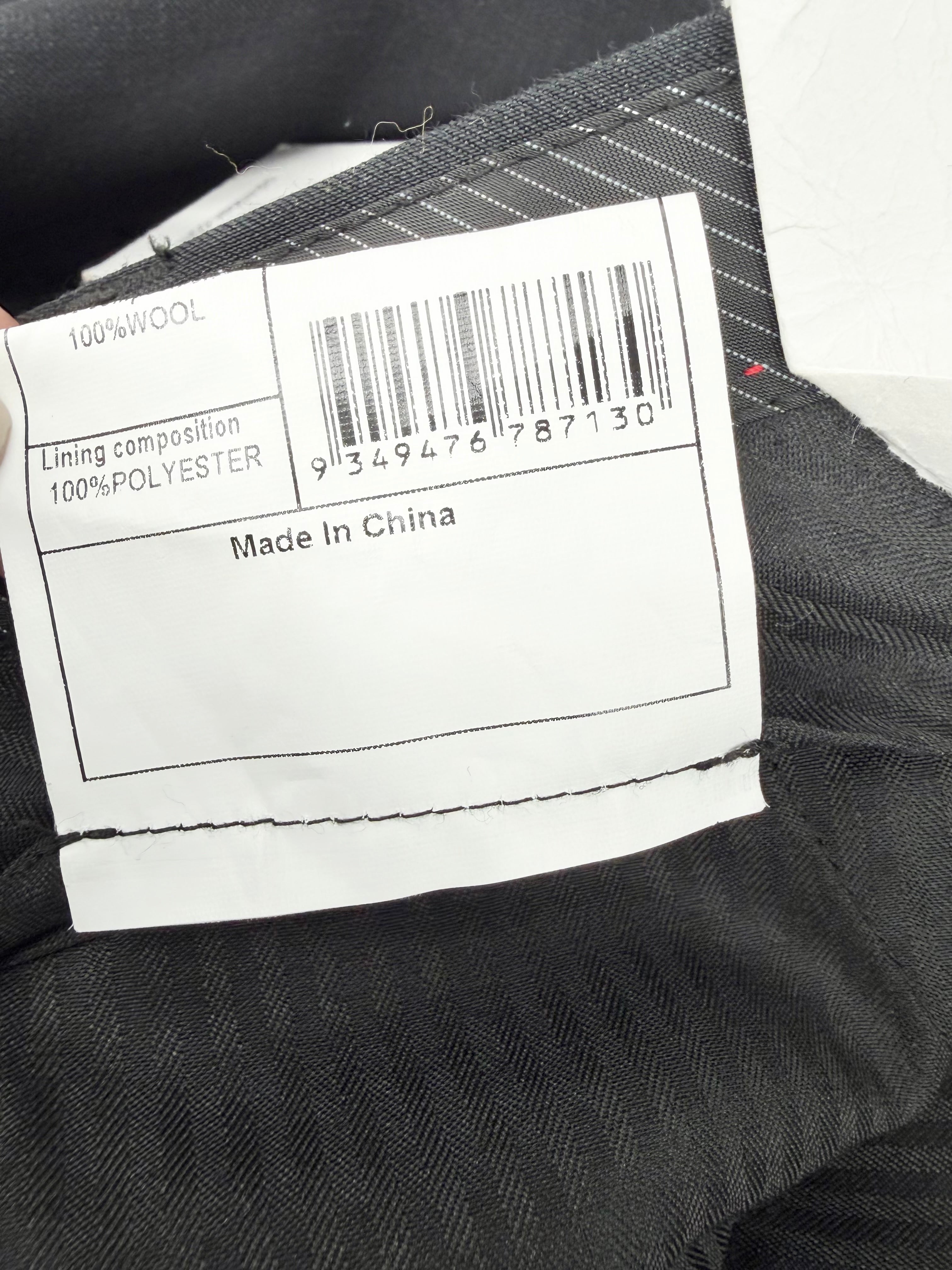 Calvin Klein Charcoal Grey Super 100 Italian Wool Slacks NWT - 84R