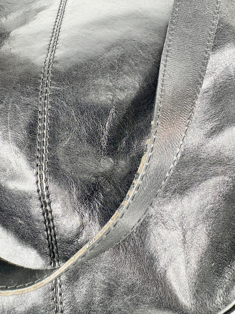 Modapelle Vintage Black Leather Shoulder Bag