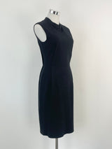 Lanvin Paris Black Wool & Angora Blend Sleeveless Midi Dress - AU8