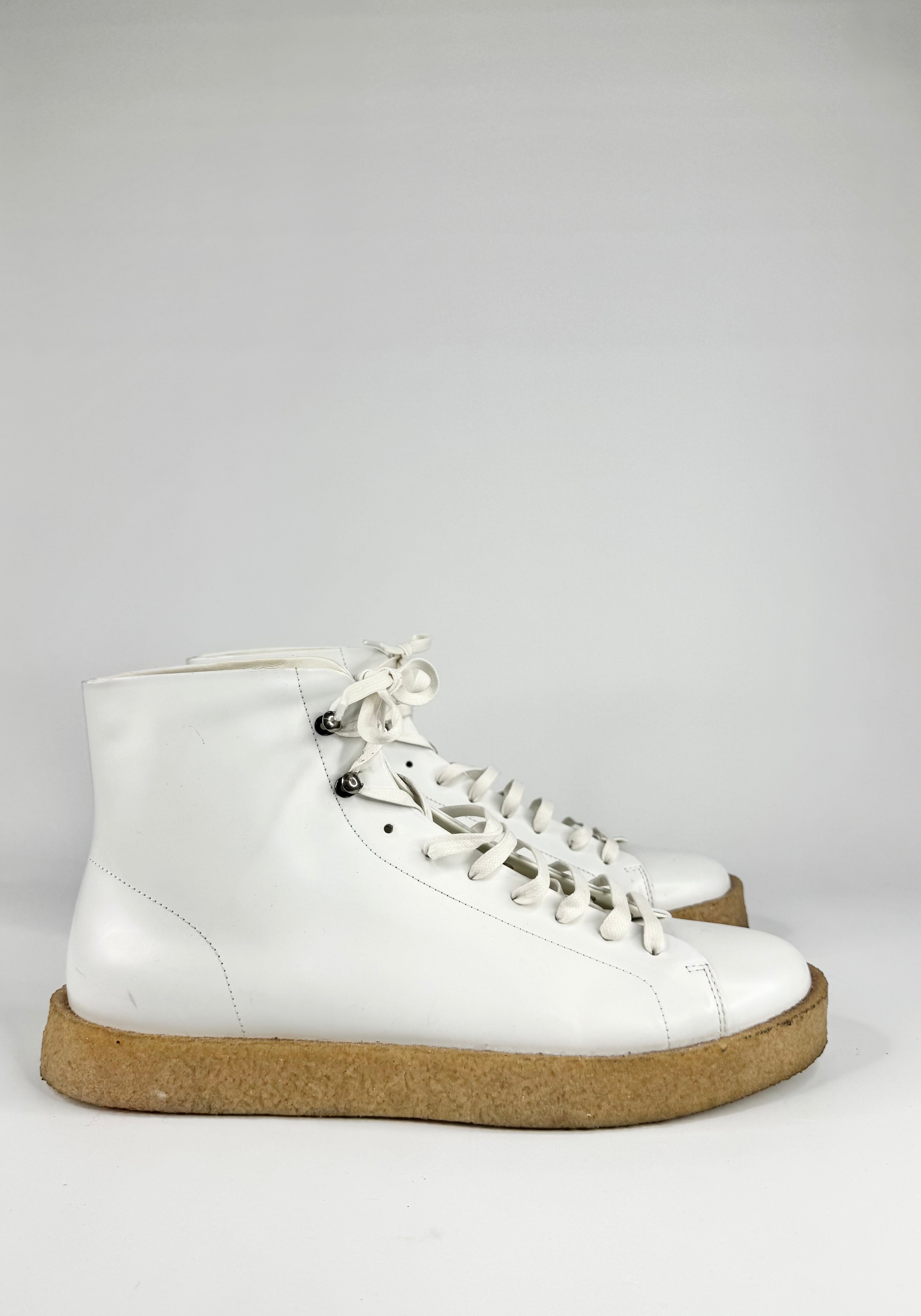 Jil Sander White Leather High Top Sneakers - EU45