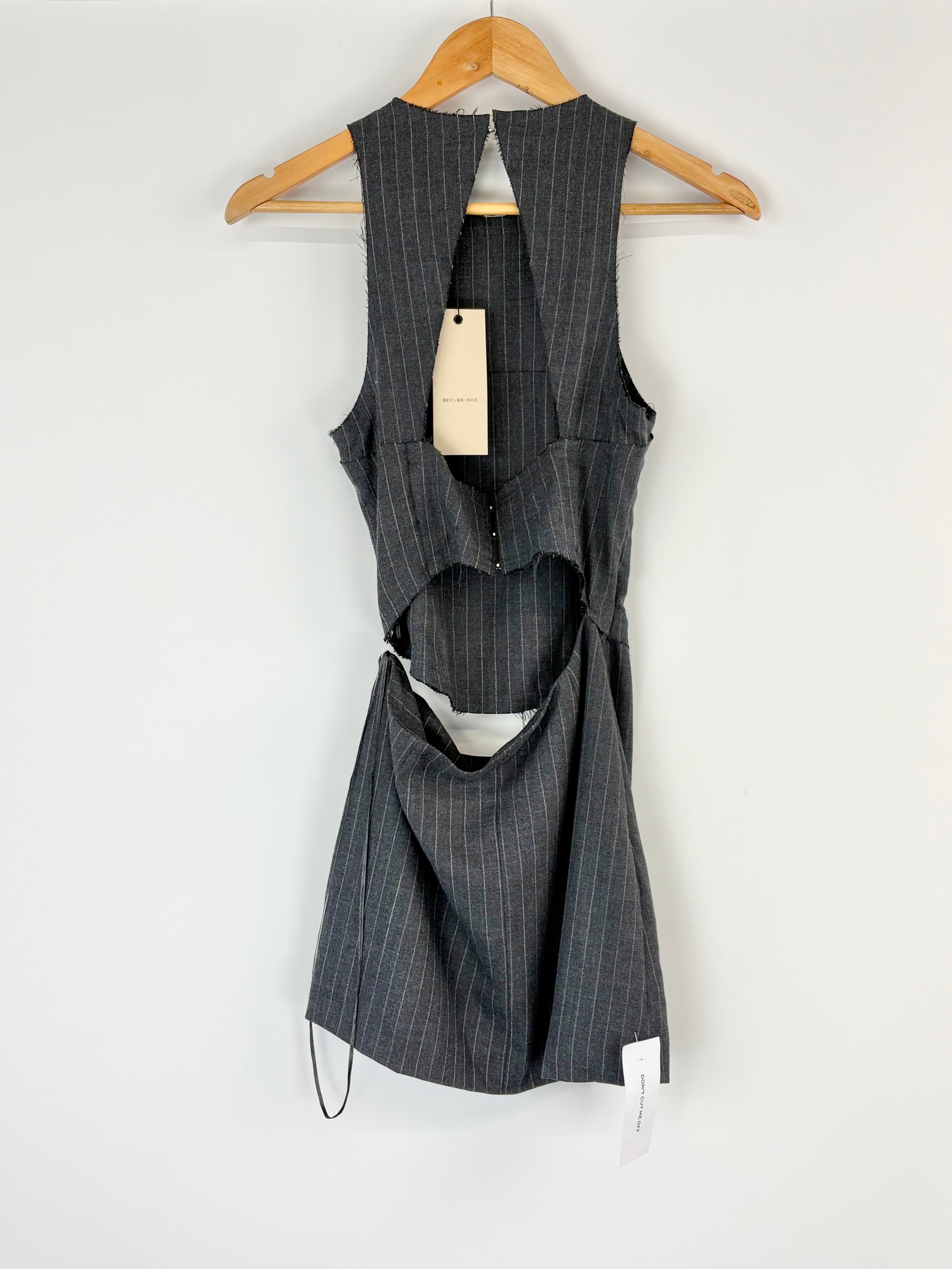 Bec + Bridge Striped Pine Cut-Out Mini Dress - AU6