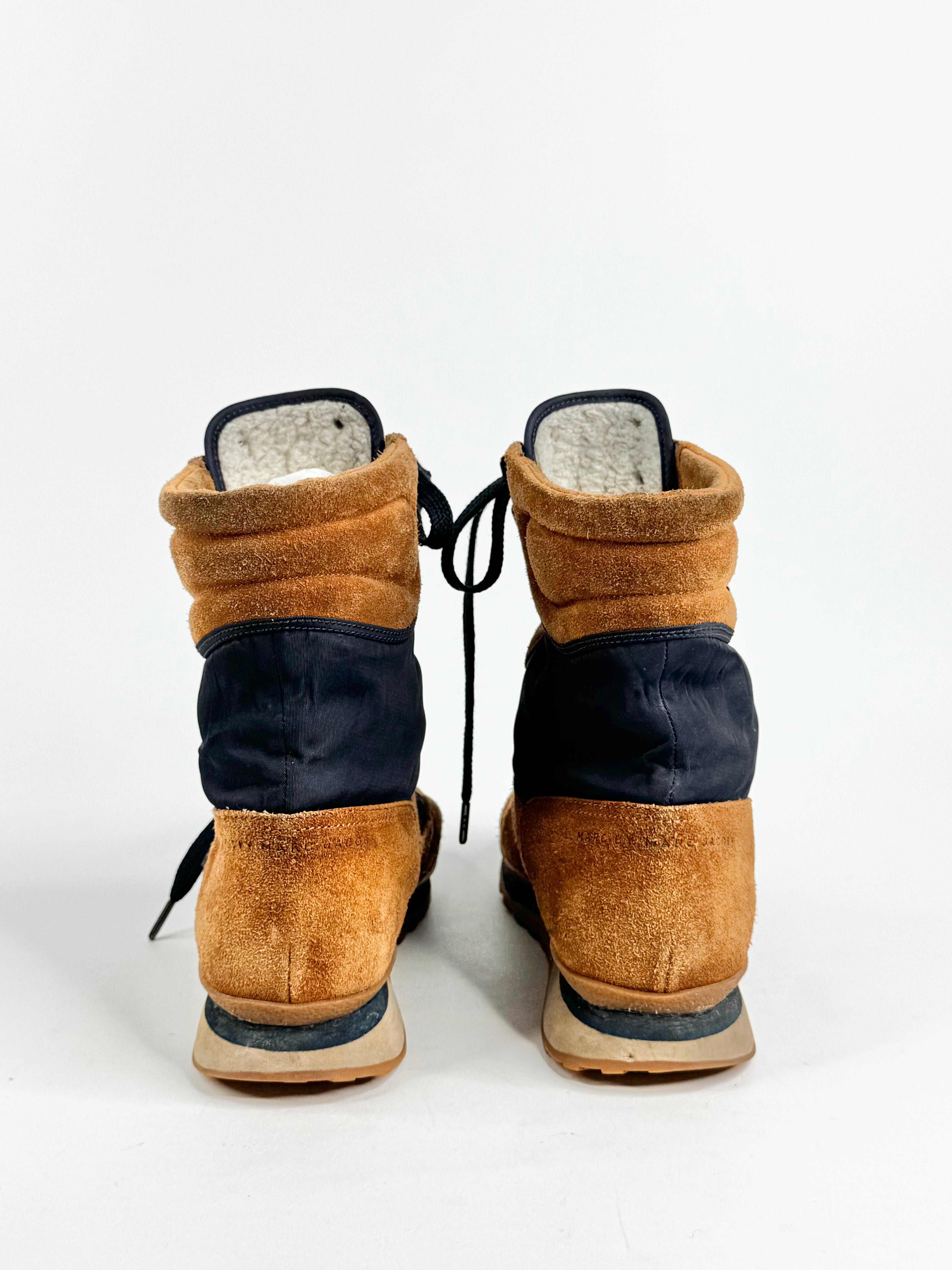 Marc by Marc Jacobs Tan & Blue Suede Hiking Boots - EU36.5