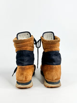 Marc by Marc Jacobs Tan & Blue Suede Hiking Boots - EU36.5