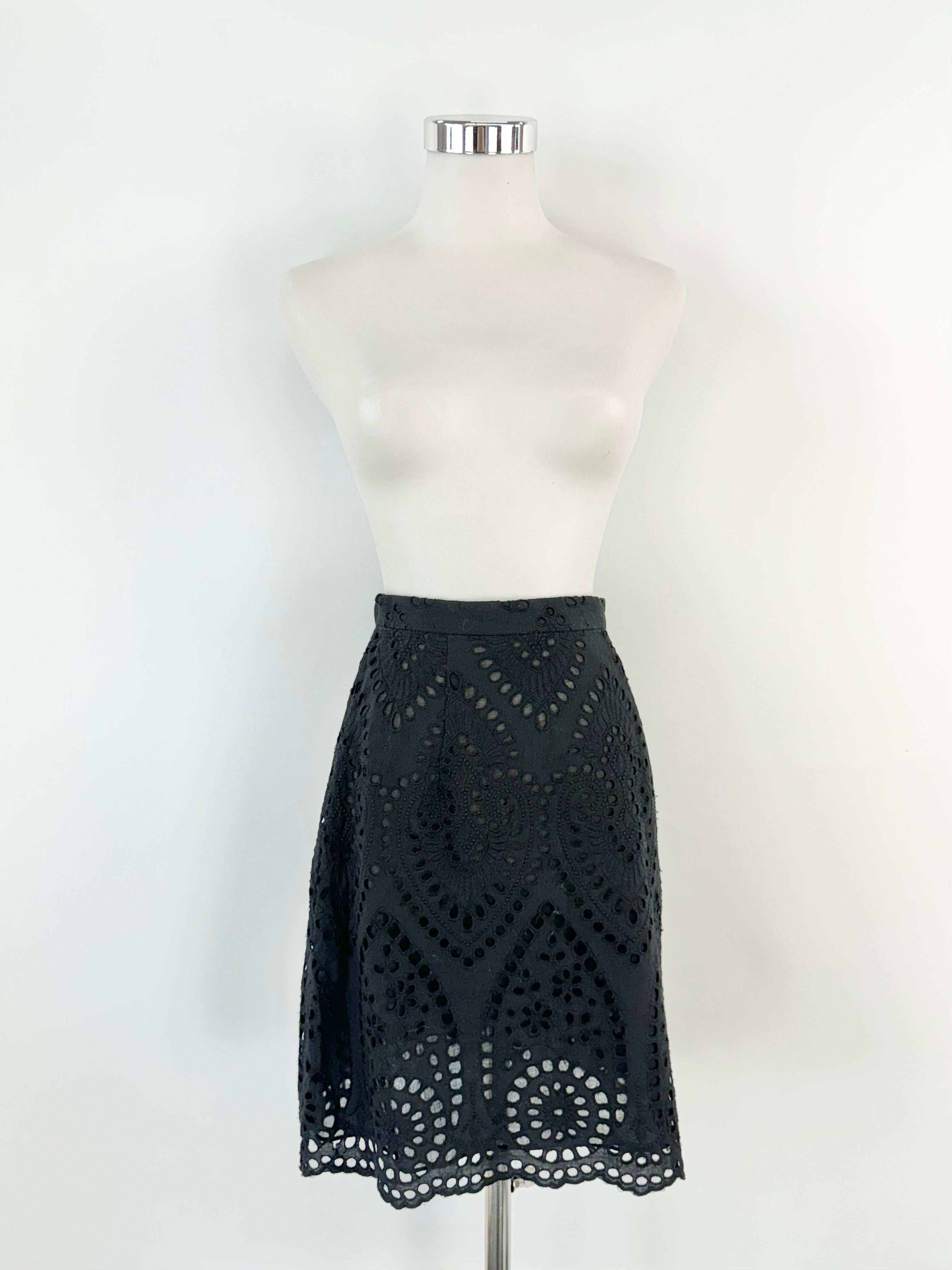 Zimmermann Black Epoque Broderie Mini Skirt NWT - AU4/6