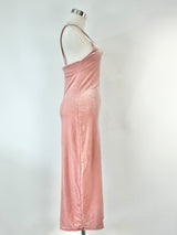 Dusty Rose Velvet Slip Dress - AU8/10