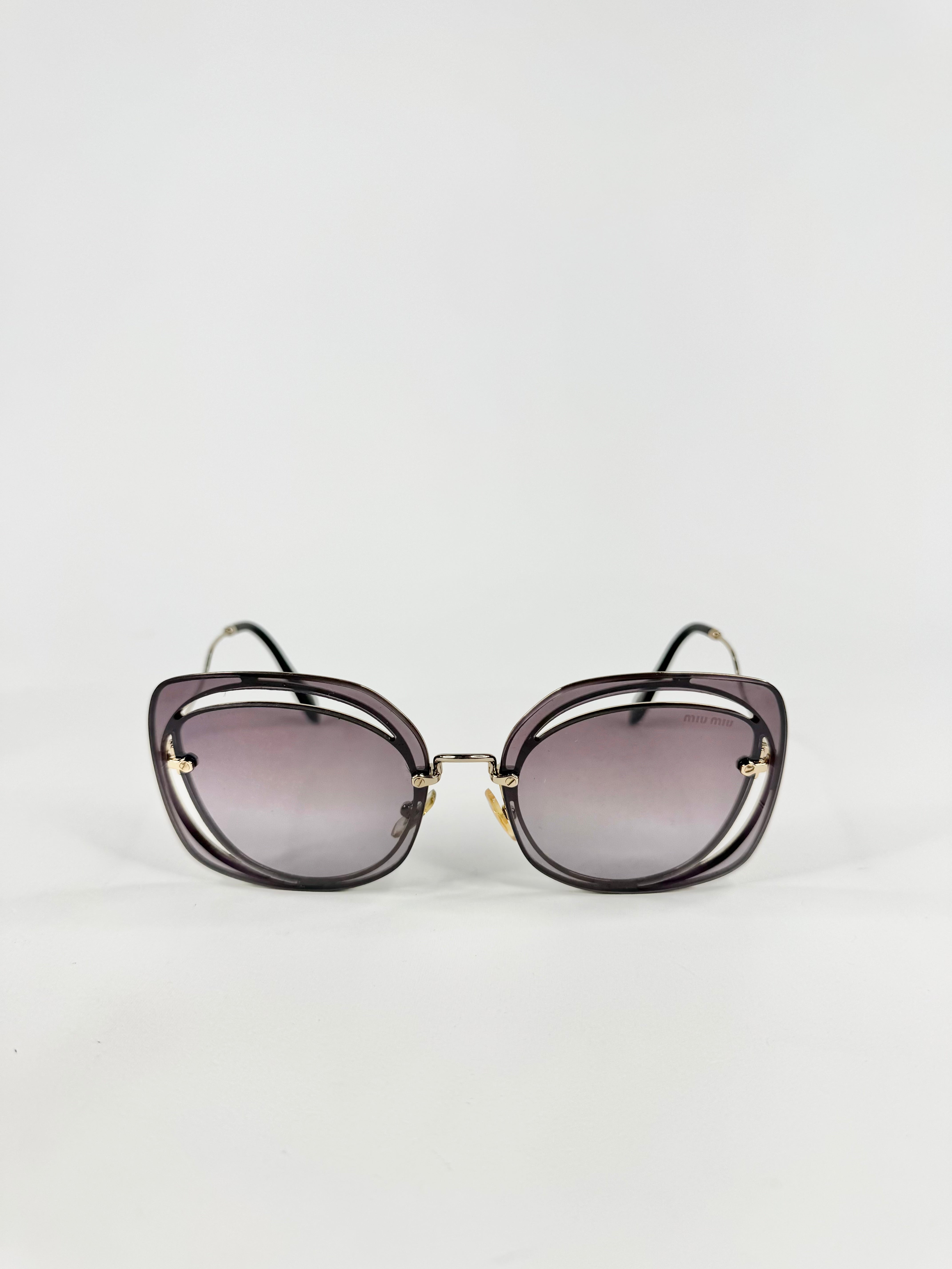 Miu Miu Lavender Tinted 'Scenique Evolution' Cut Out Sunglasses