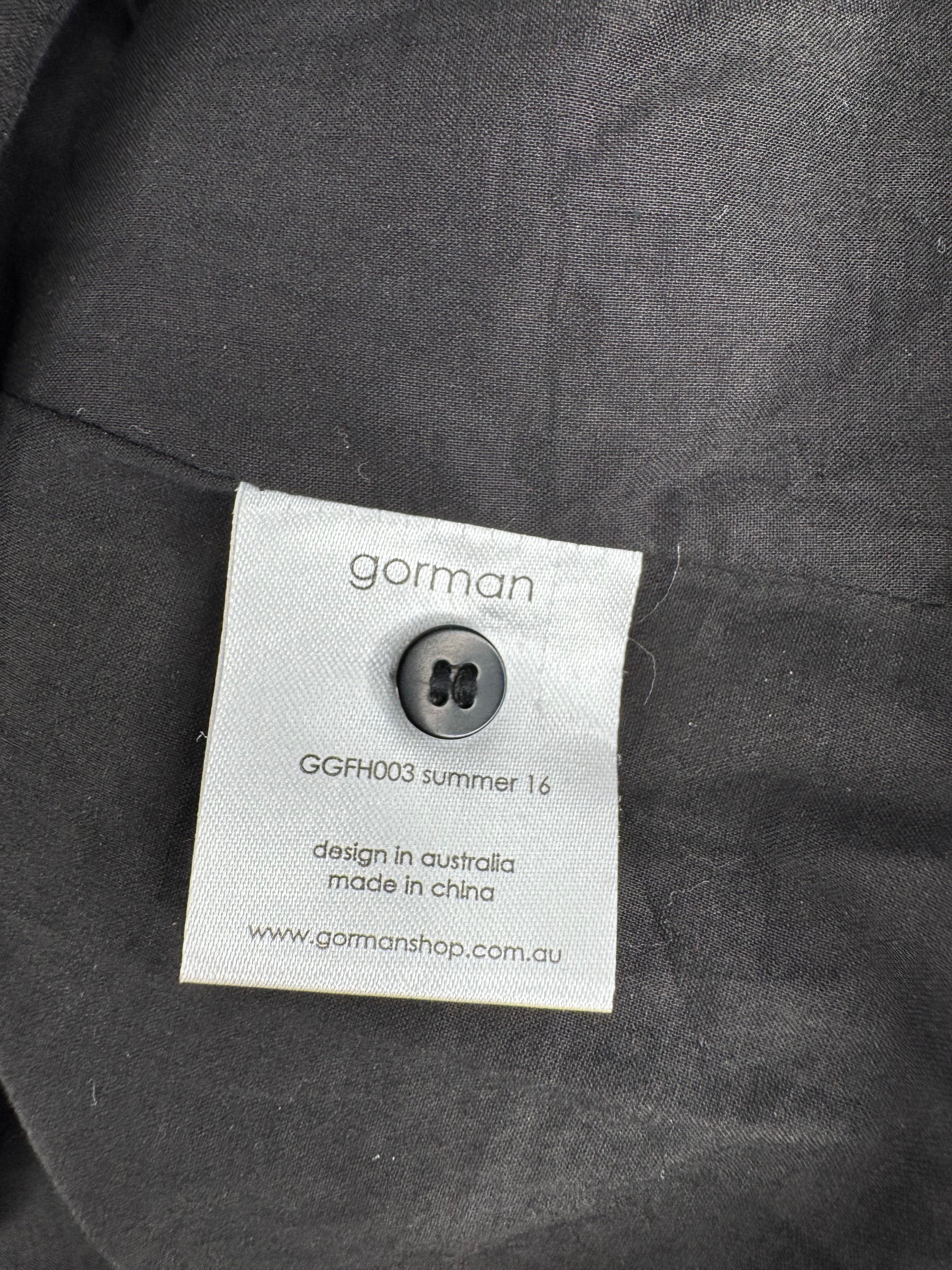 Gorman x Mirka 'Dreaming' Black Silk & Linen Shift Dress - AU10