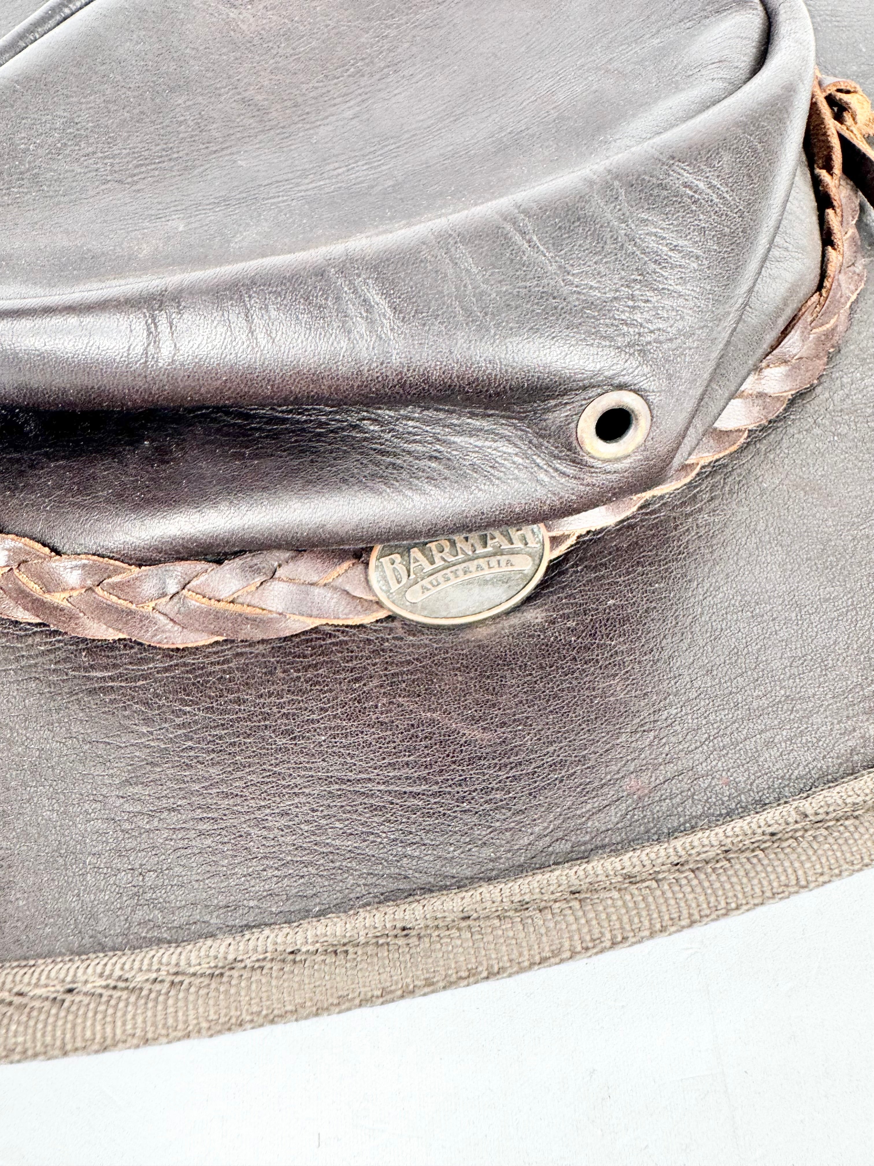 Bahmah Umber Leather Hat - M