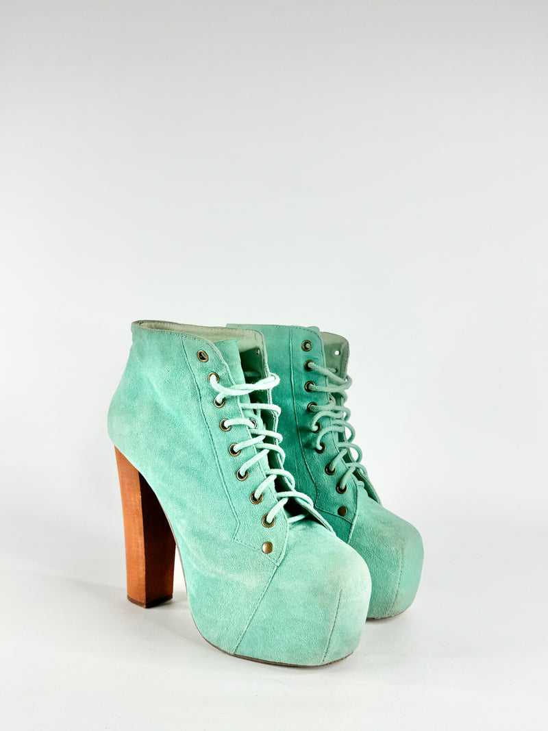 Jeffrey Campbell Seafoam Blue Lita Boots - EU36