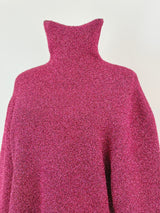 Balenciaga Raspberry Metallic-Glitter Asymmetric Sweater - AU6/8