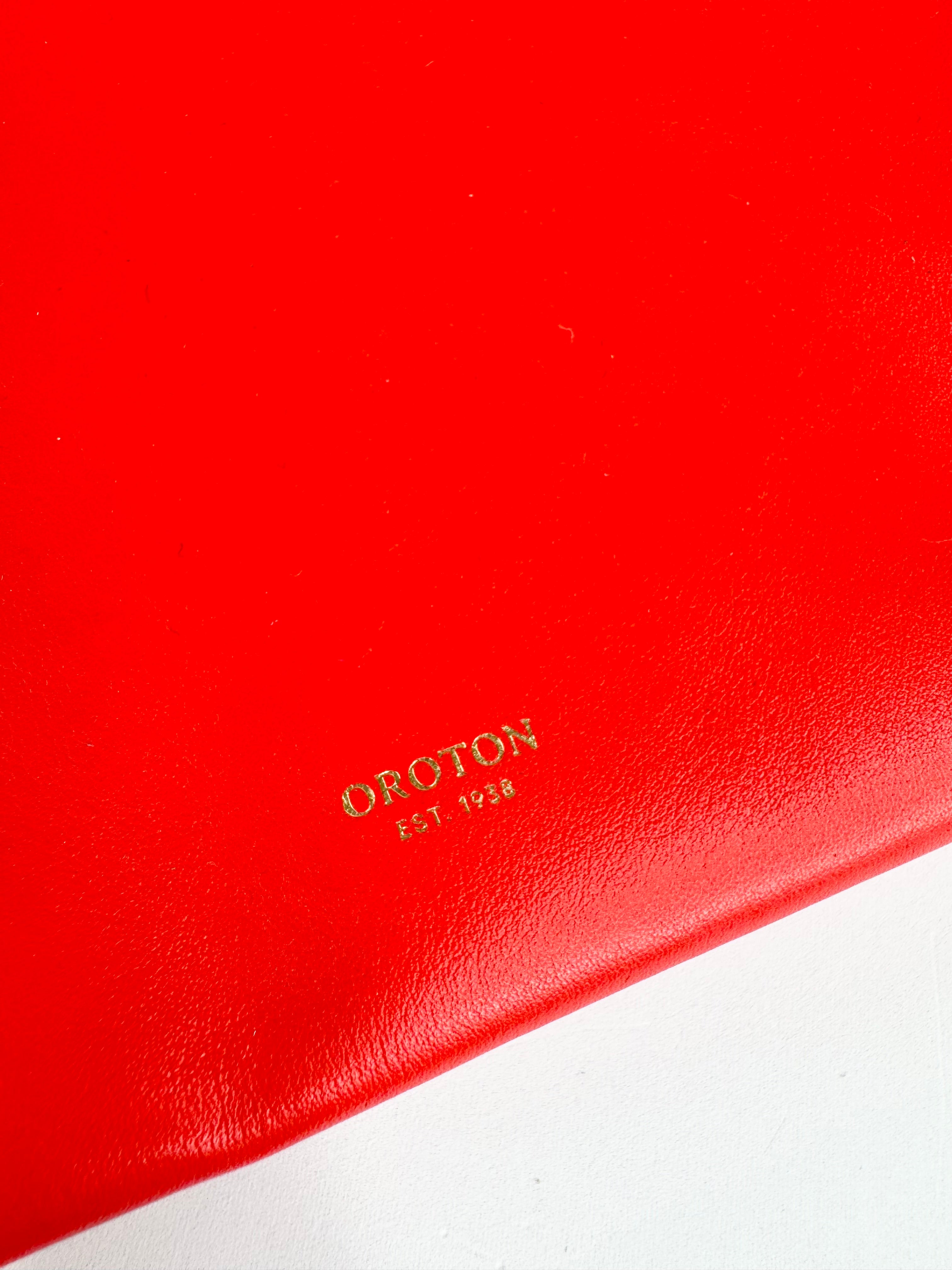 Oroton Chilli Red Smooth Leather Cross Body Bag