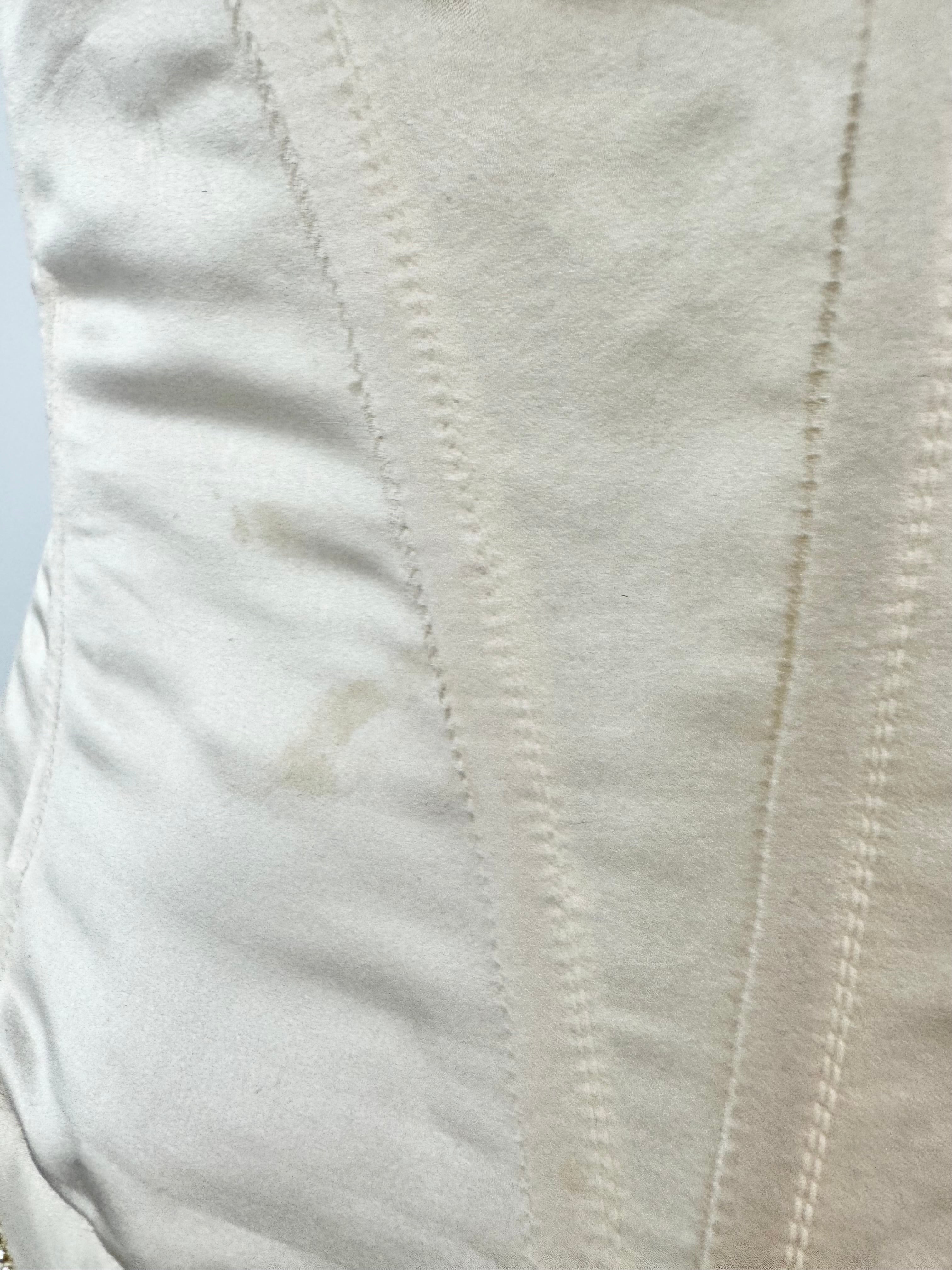 Cream Satin Hand Embellished Pearl & Shell Corset - AU8/10