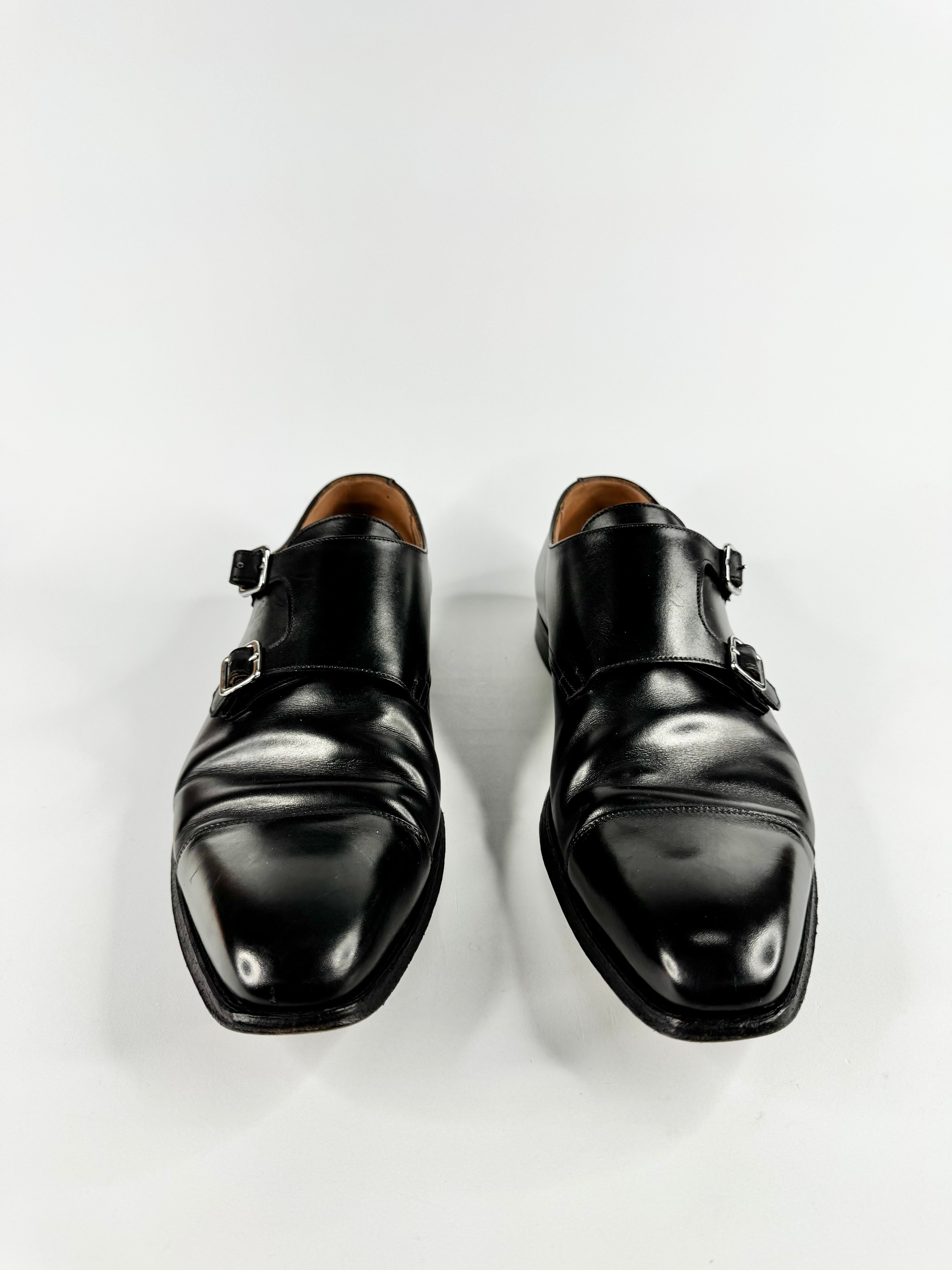 Crockett & Jones Black Monk Strap Leather Dress Shoes - EU45