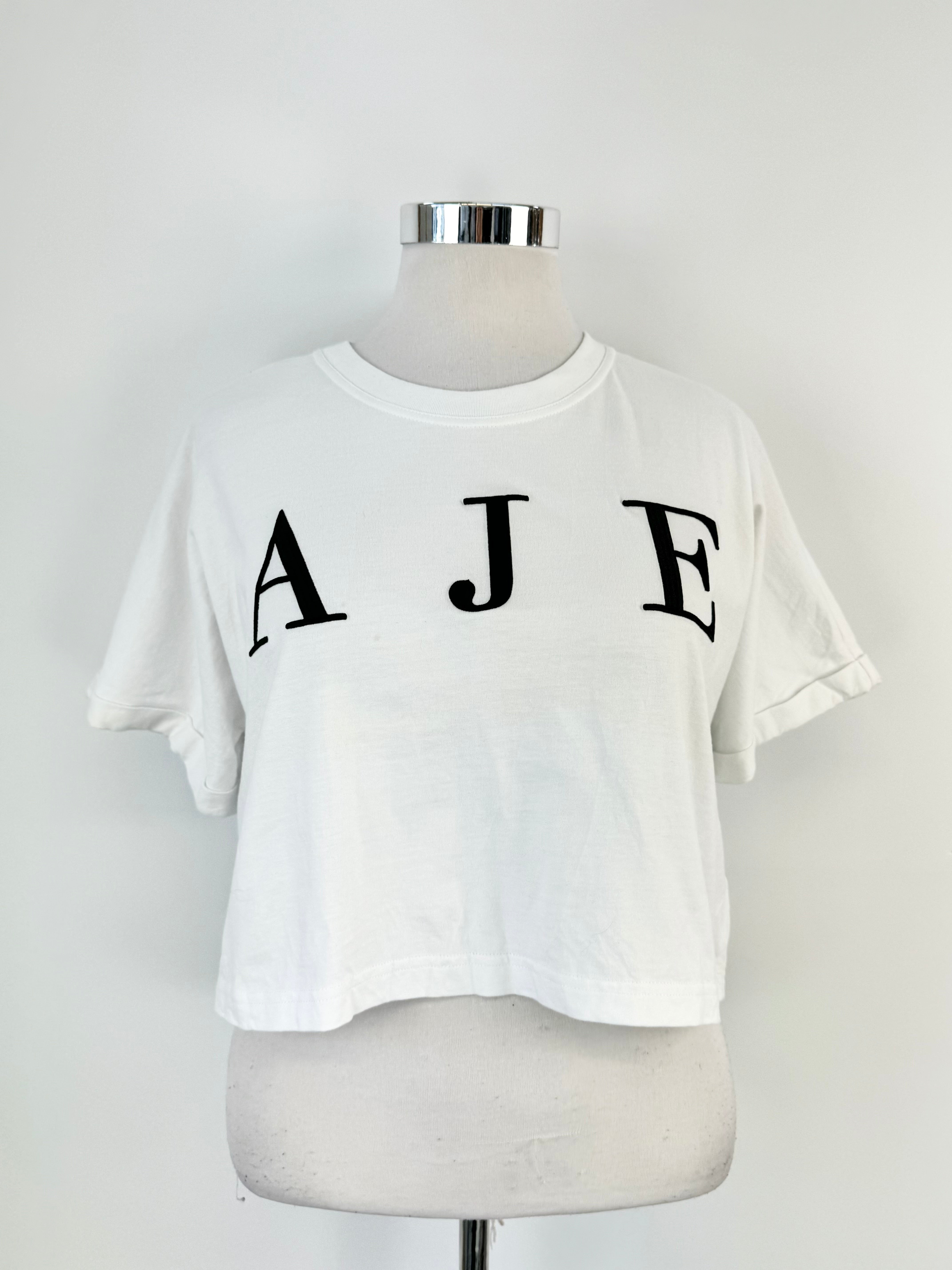 Aje White Logo Crop Top - AU14