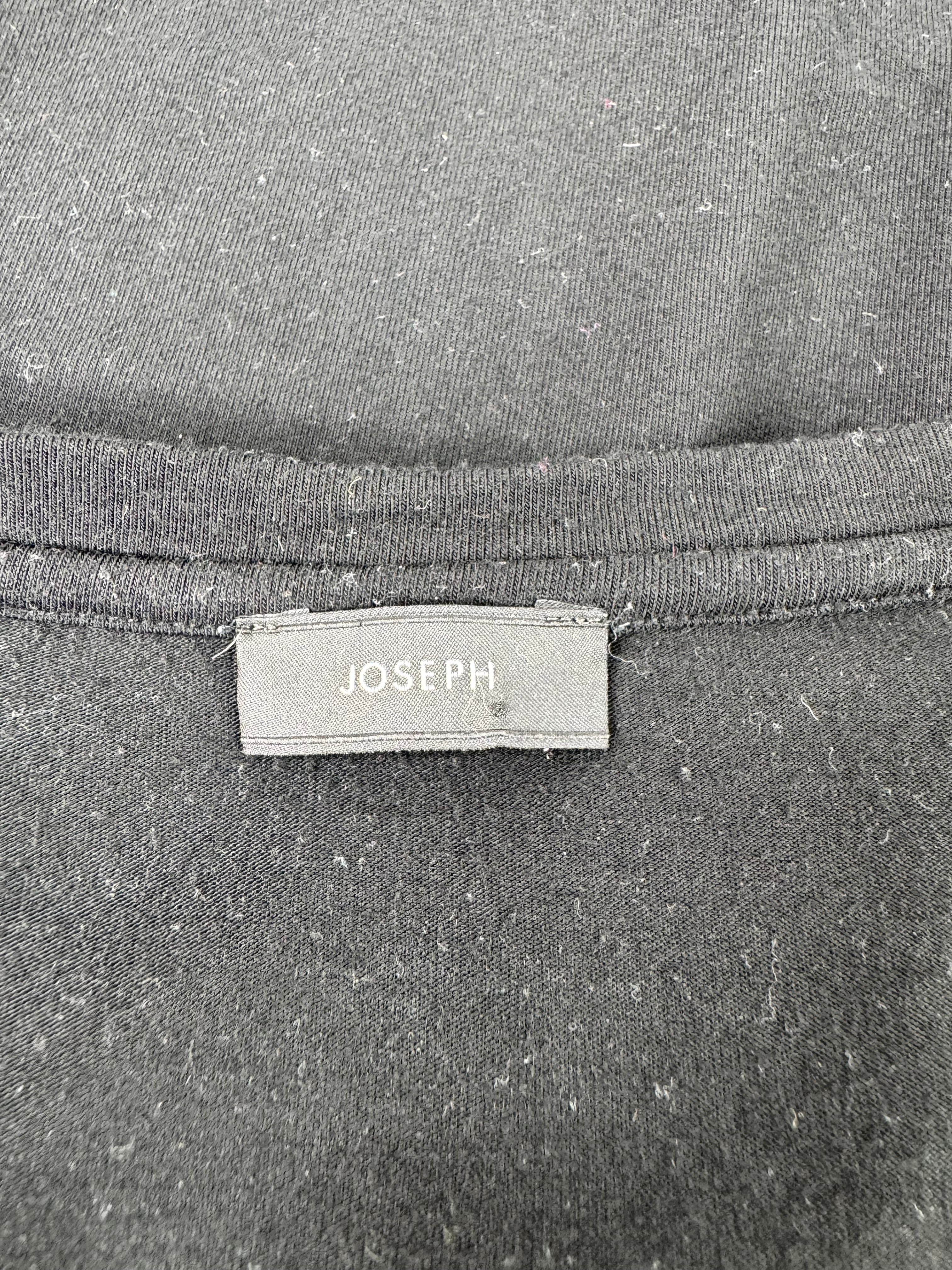 Joseph Black Scoop Neck Gold Trim Long Sleeve Shirt - AU8