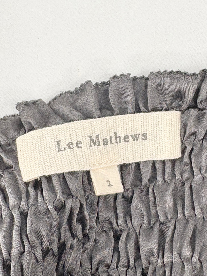 Lee Mathews Slate Grey Silk Blouse - AU8