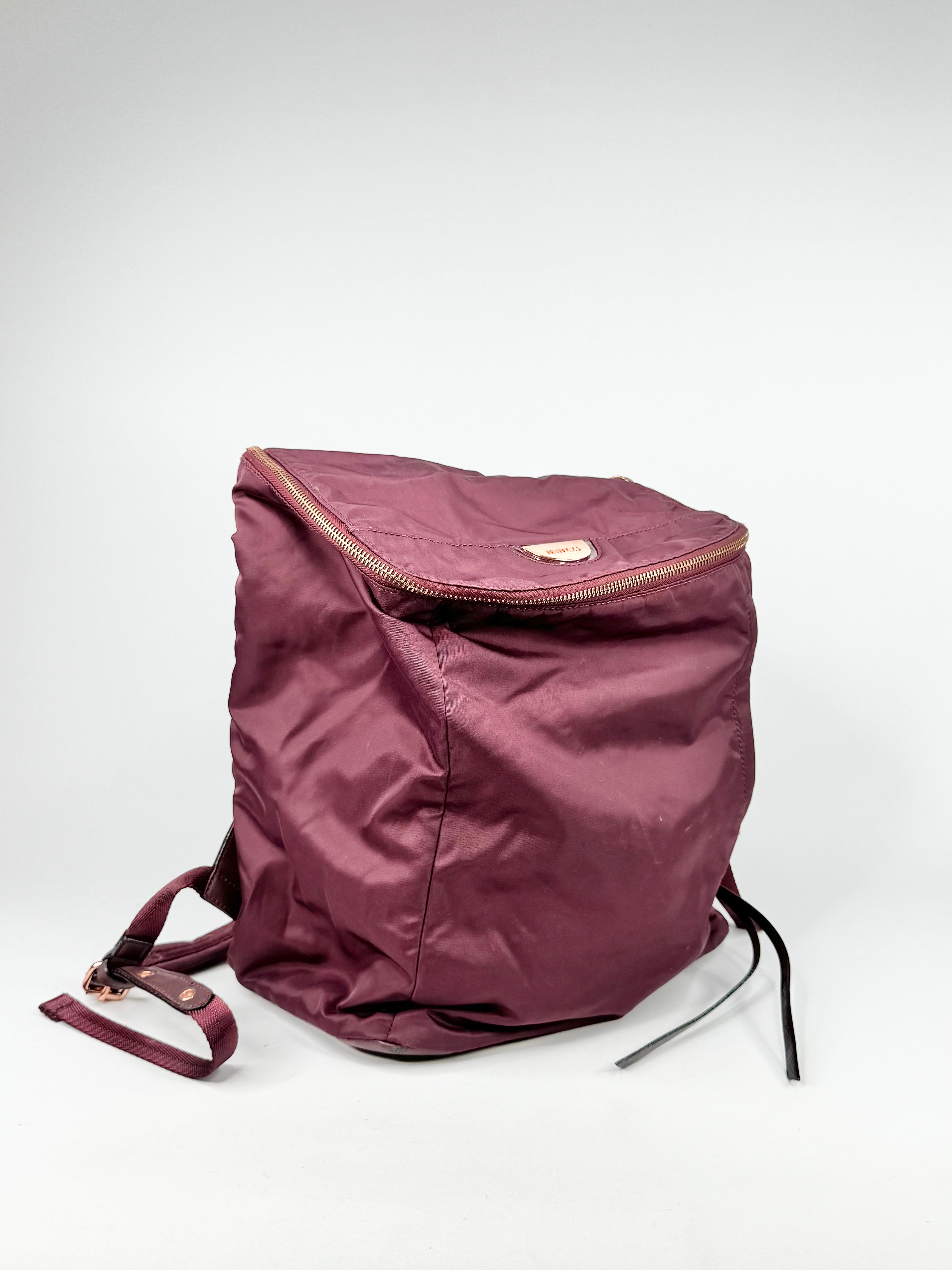 Mimco Wine Red Nylon Backpack