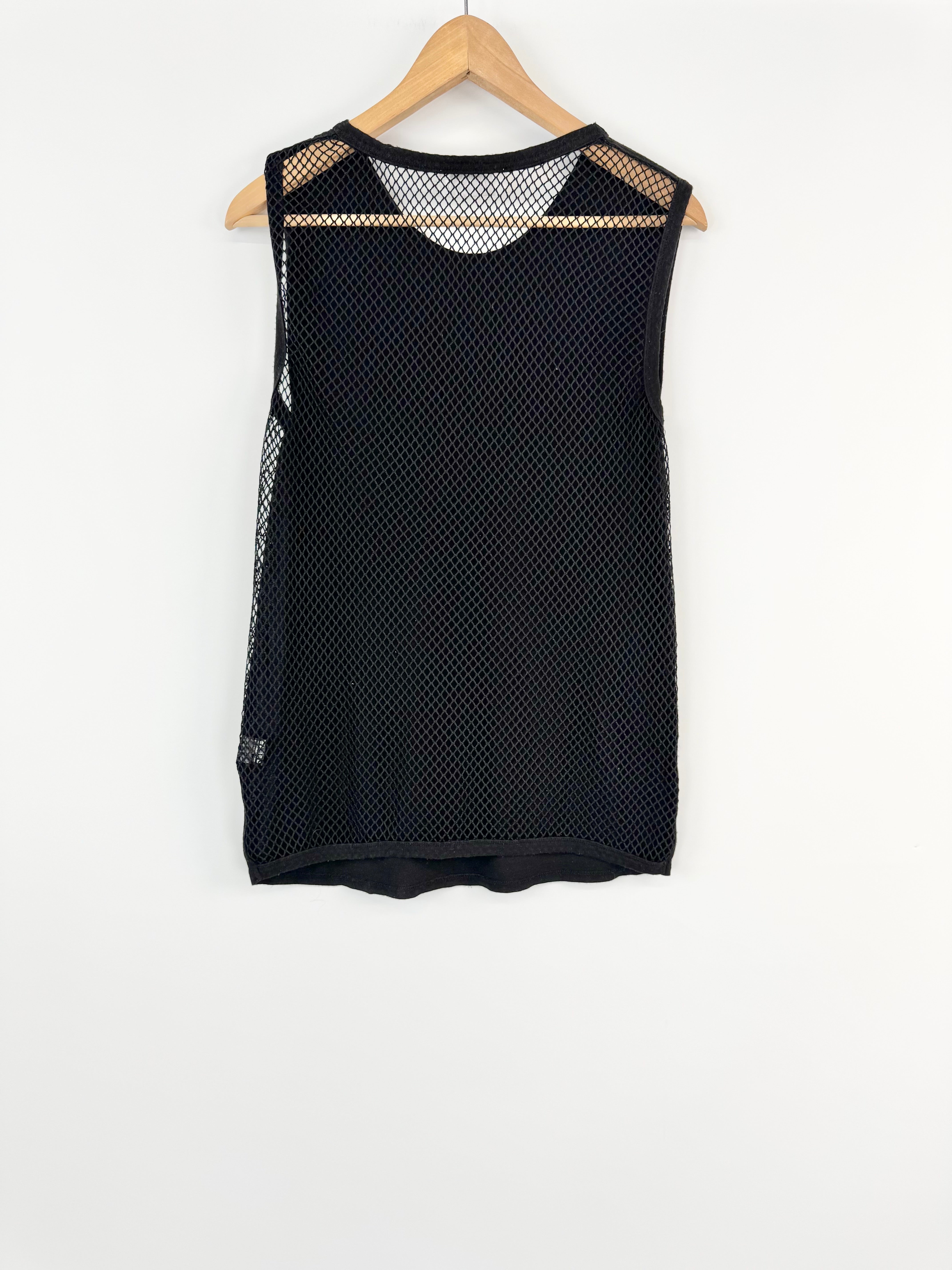 Zimmermann Black Sleeveless Fishnet Back Top - AU8