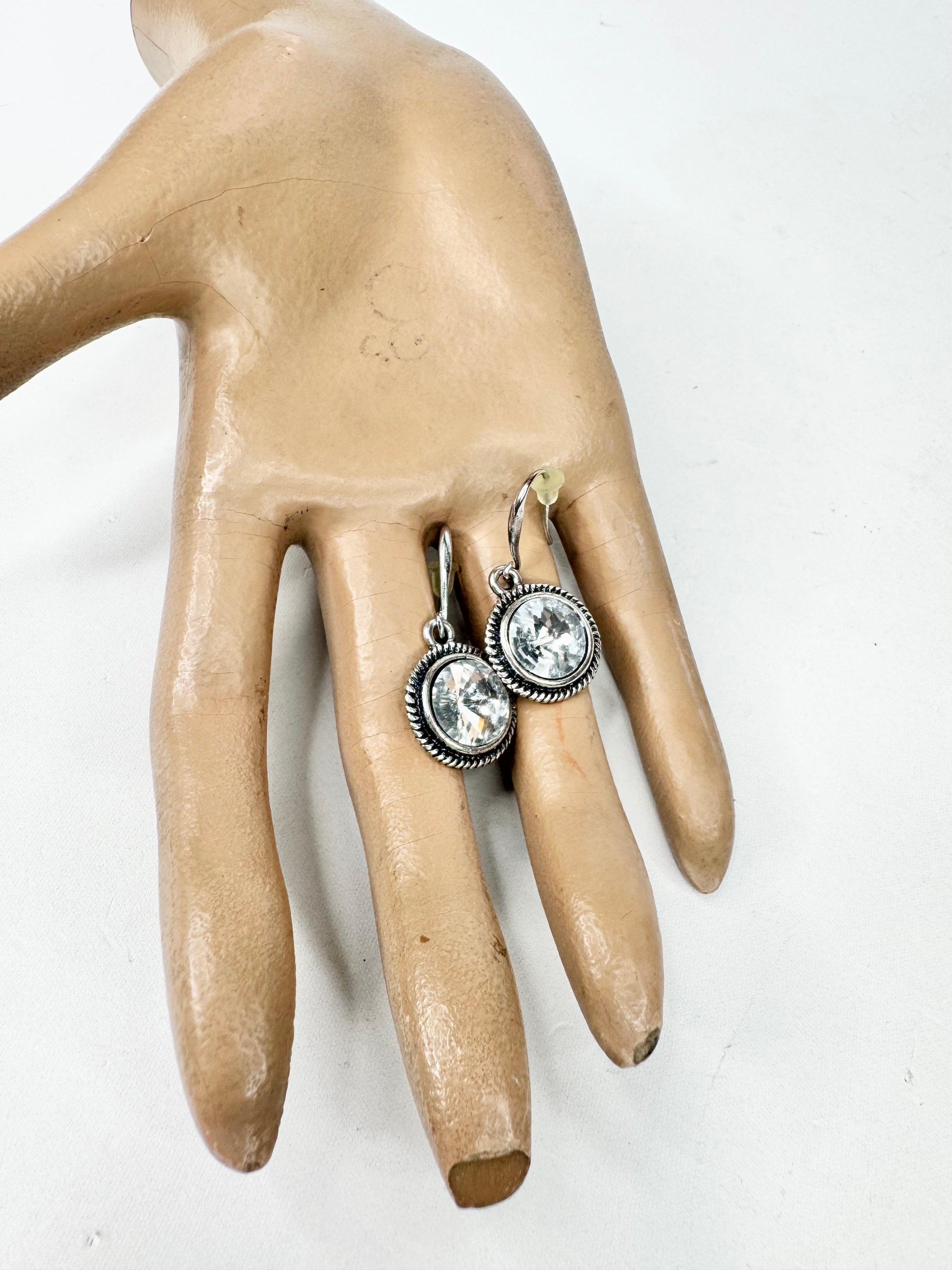 MFW Round Crystal Drop Earrings