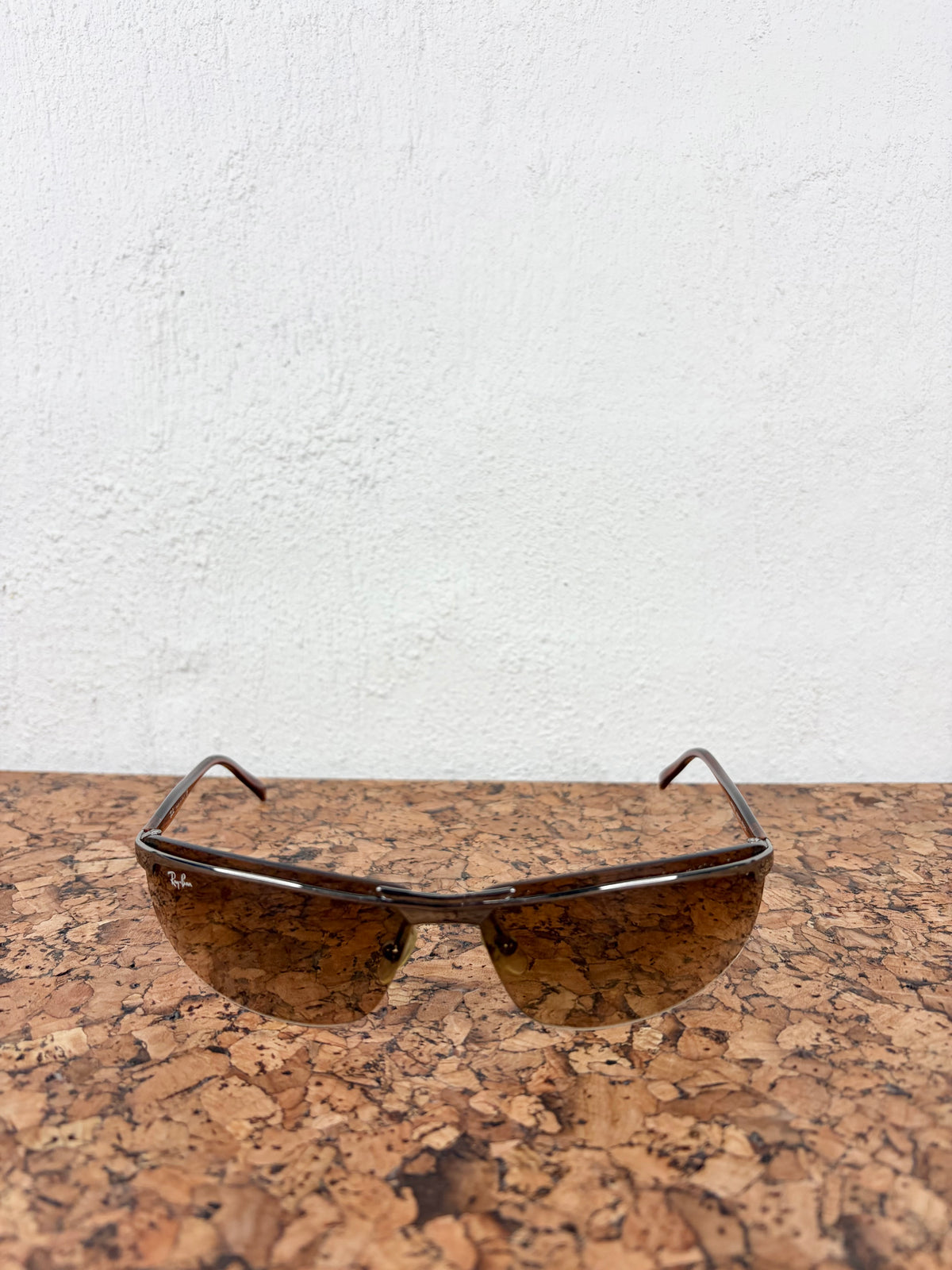 Ray-Ban 3308 Discontinued Rimless Shield Gradient Sunglasses