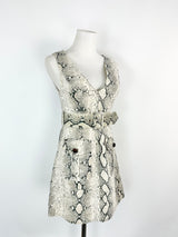 Zimmermann Grey Snakeskin Belted Mini Dress - AU6