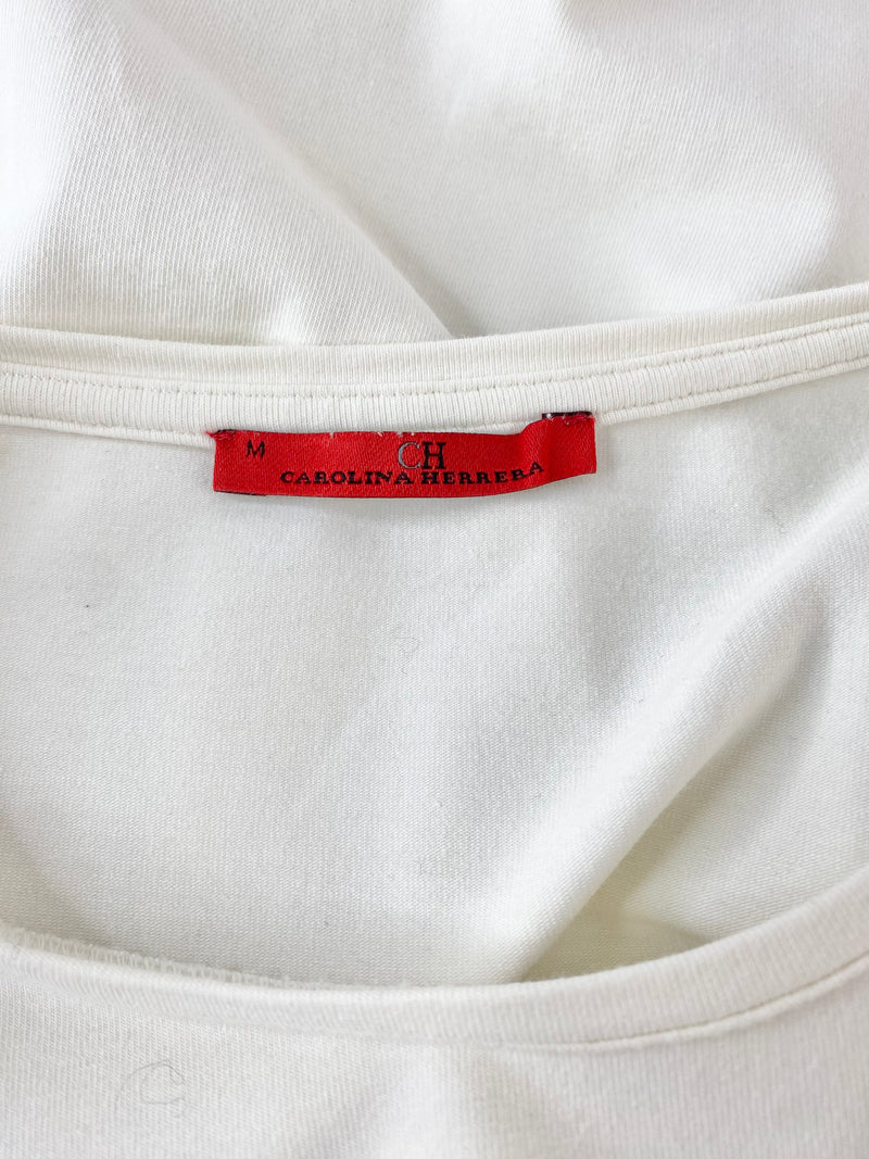 Carolina Herrera White Gloved Hand T-Shirt - AU8/10