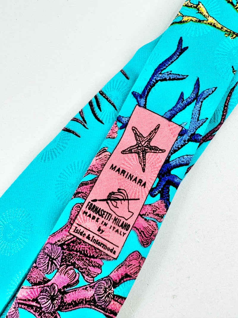 Fornasetti Silk 'Marinara' Coral Patterned Tie