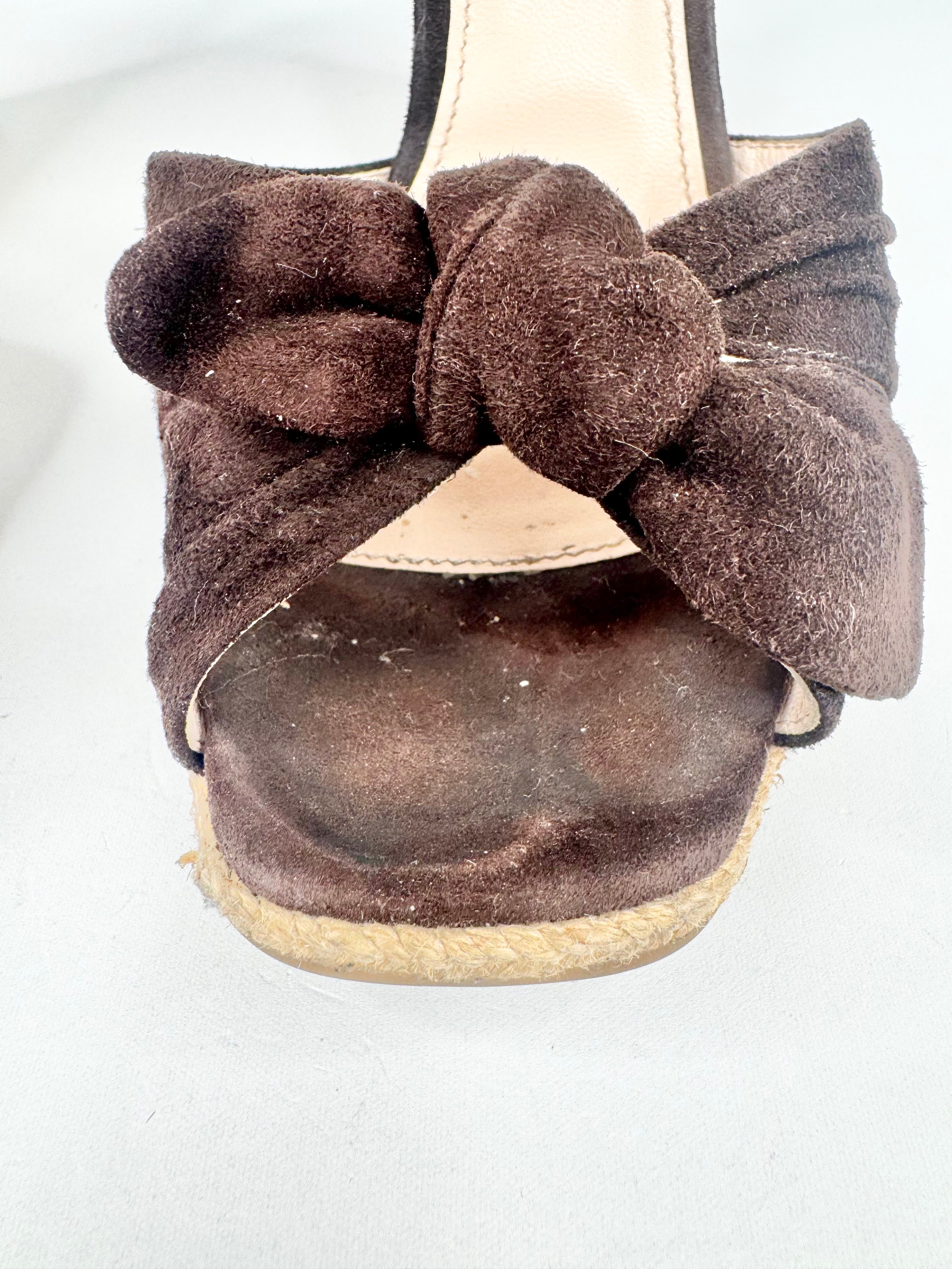 Prada 'Calzature Donna' Deep Brown Espadrilles - EU37.5