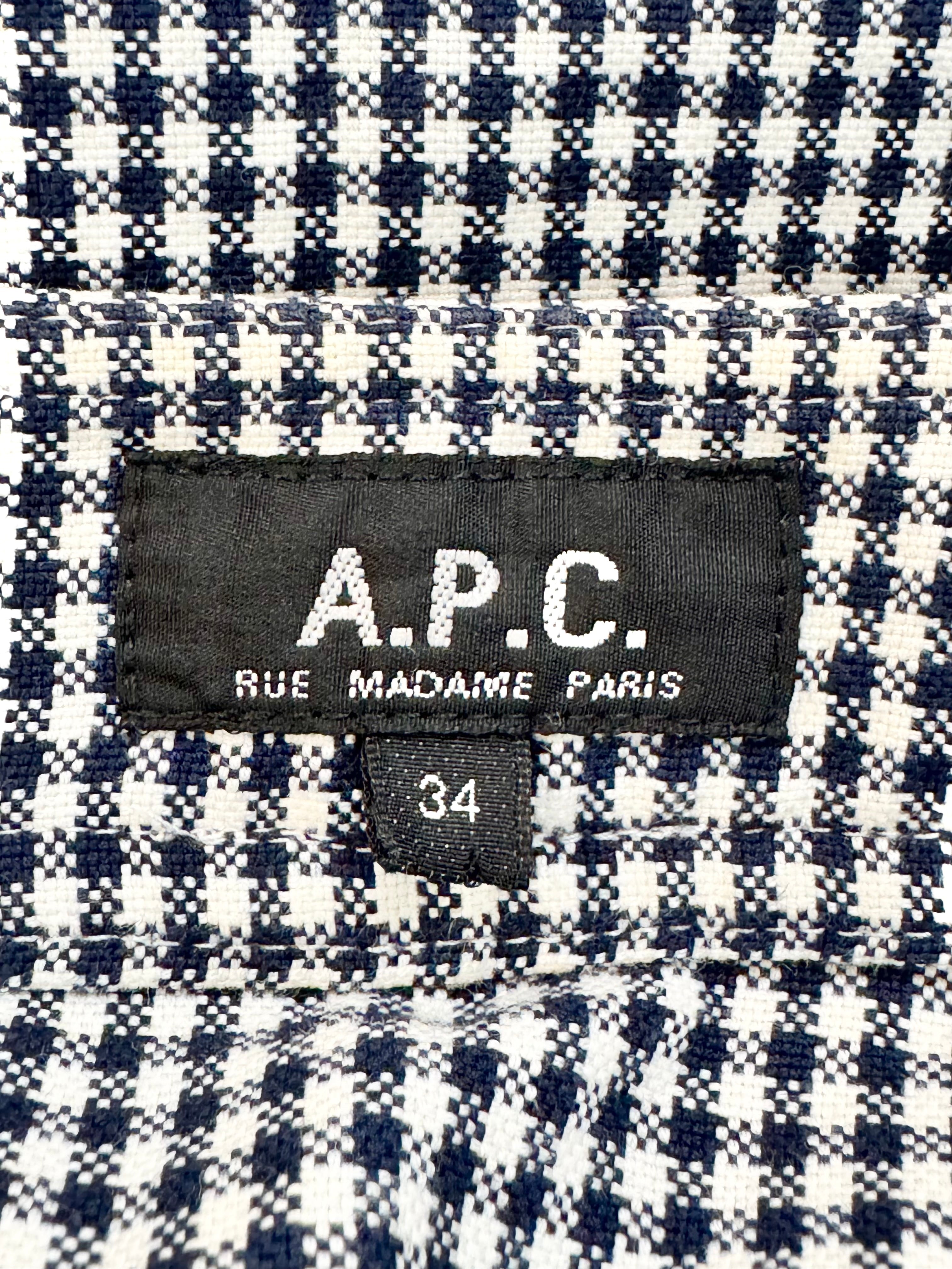 A.P.C Black & White Gingham Pattern A-Line Skirt - AU8