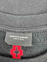 Marcelo Burlon Black Long Sleeve Embroidered Tiger Top - XXS