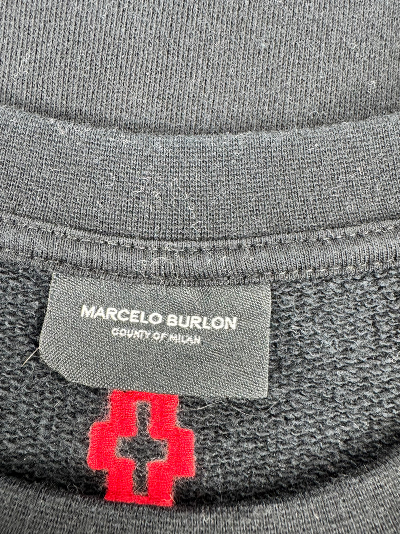Marcelo Burlon Black Long Sleeve Embroidered Tiger Top - XXS