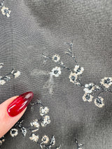 Zimmermann Charcoal Grey Blossom Patterned Pussy Bow Blouse - AU10