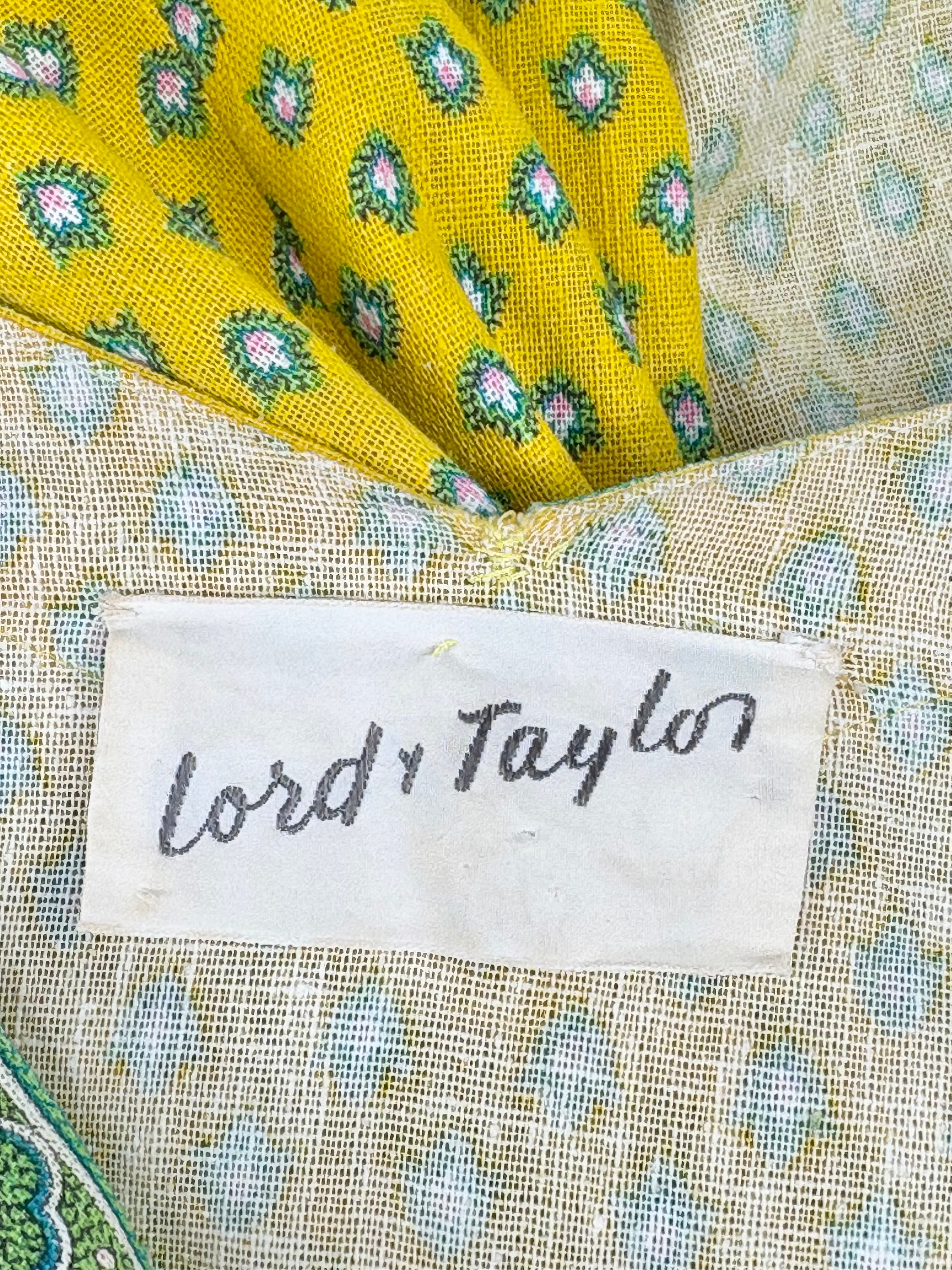 Lord & Taylor Vintage Mustard Yellow Patterned Column Dress - AU18/20