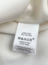 Georges Rech White Silk with Diamante & Metallic Collar Shirt - AU12