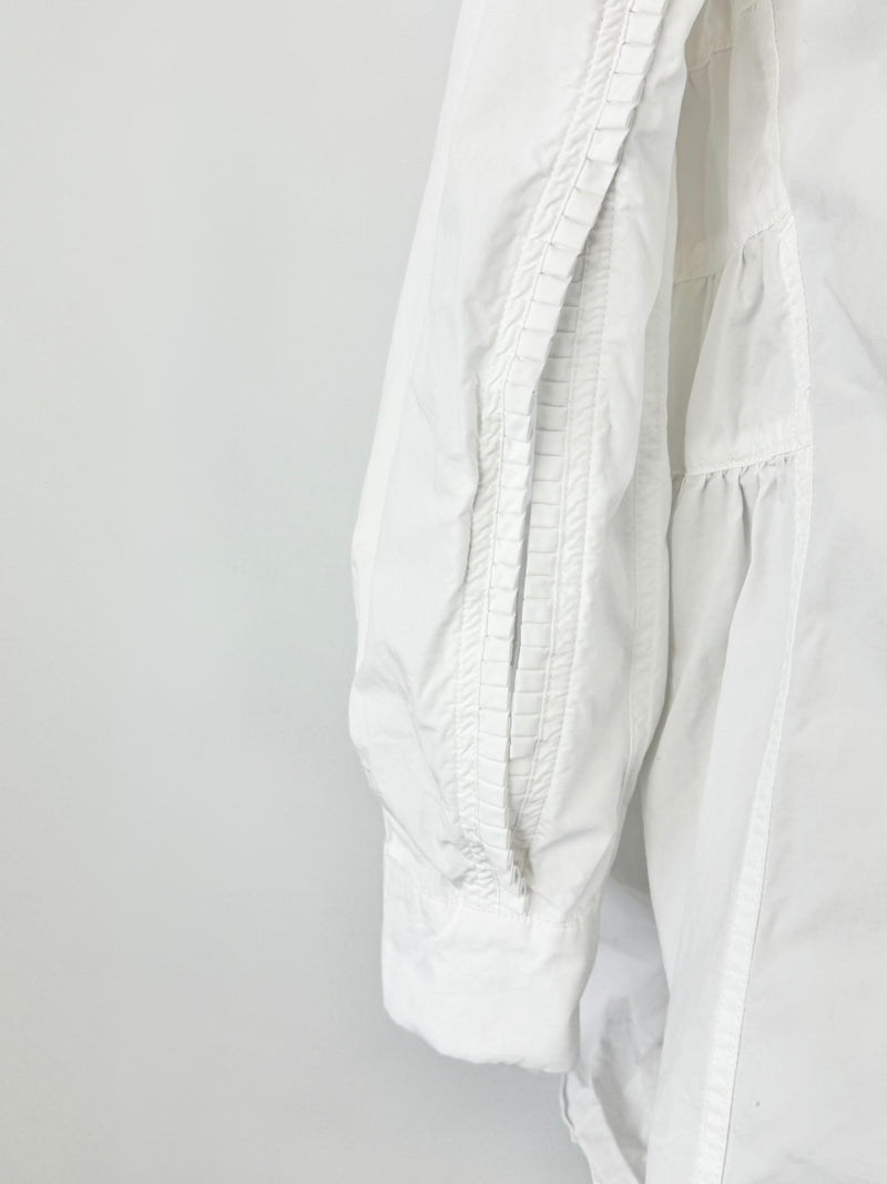 Alexander McQueen White Cotton Tiered Blouse - AU10/12