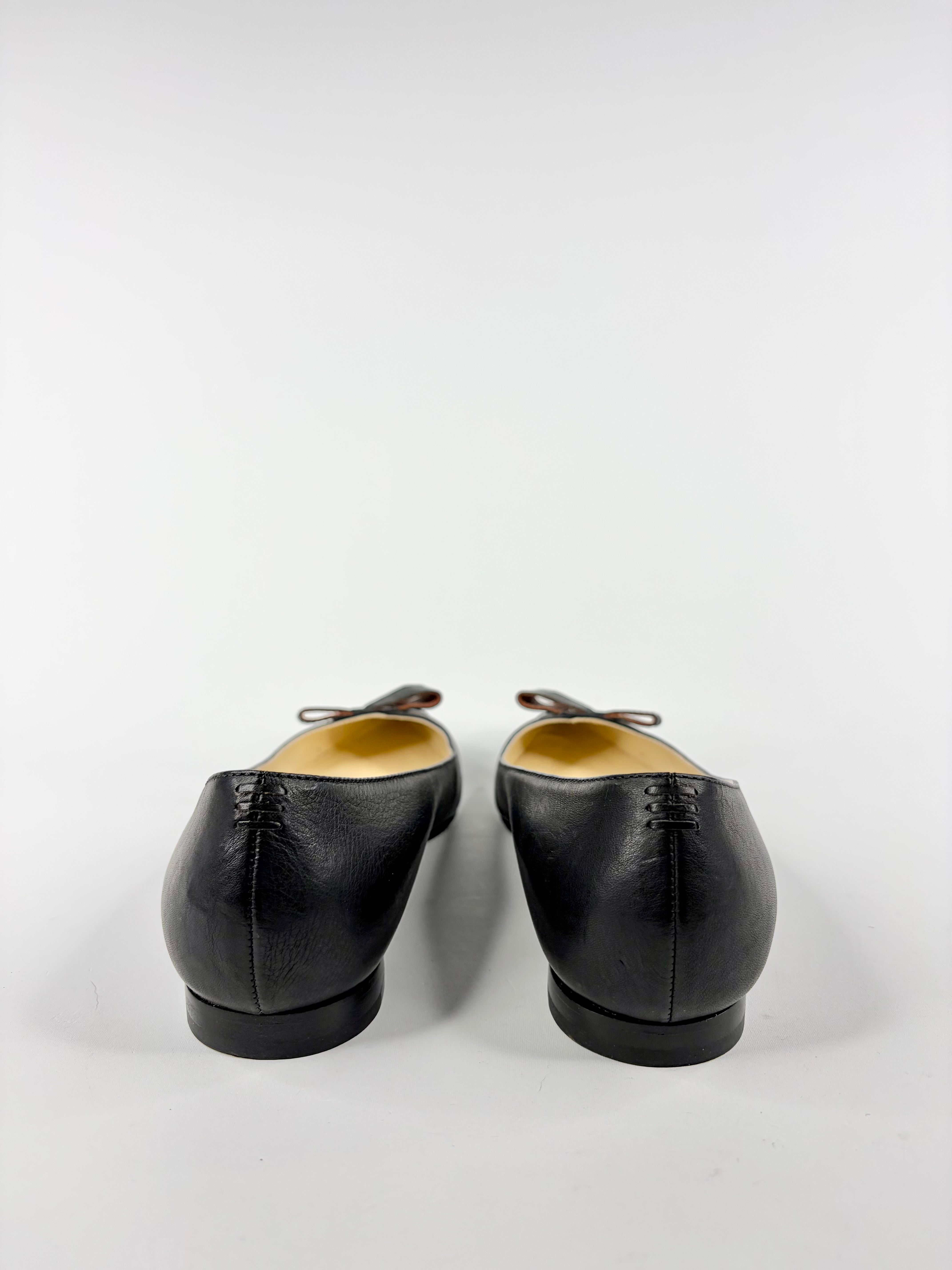 Sarah Flint 'Natalie' Black Pointed Toe Ballet Flats - EU39
