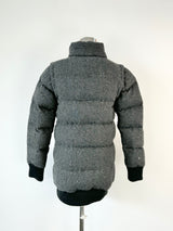 Izzuextreme Reversible Black & Herringbone Wool Blend Puffa Jacket - AU6/8