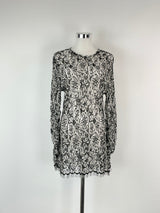 Sharon Wauchob Black & White Embroidered Lace Sheer Top - AU8/10