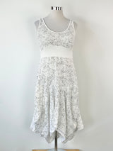 Inizio White Linen & Black Speckled Maxi Dress - L