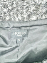 Hobbs Black & White Tweed Midi Dress - AU12