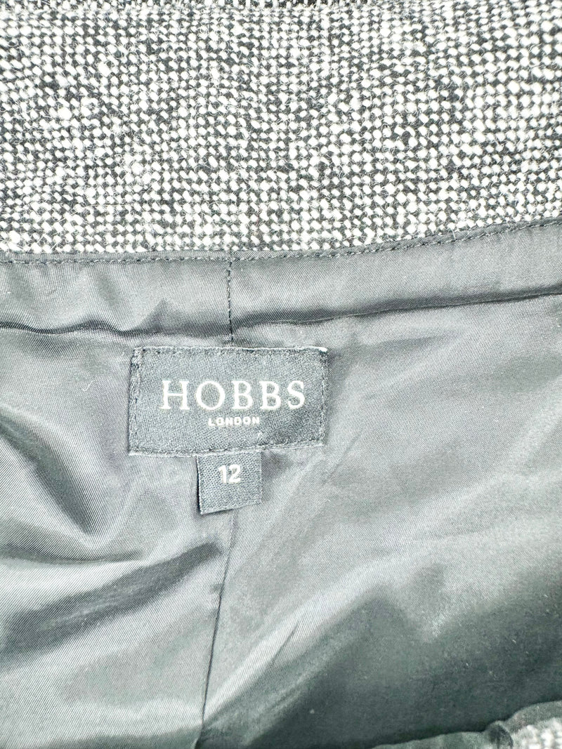 Hobbs Black & White Tweed Midi Dress - AU12