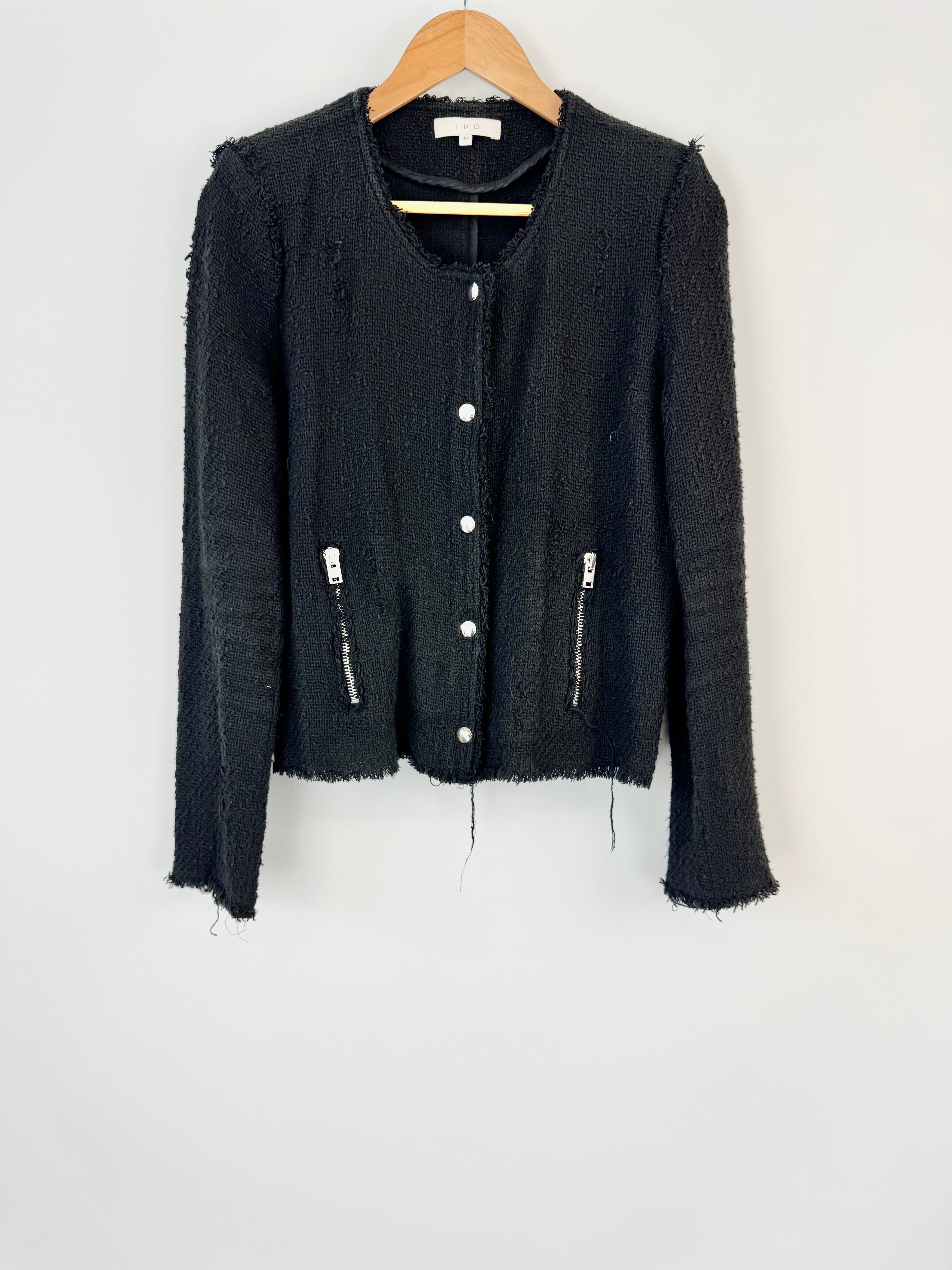 IRO 'Agnette' Black Tweed Jacket - AU10