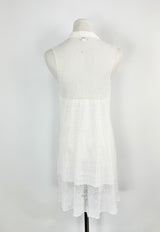 Transist Par Such White Linen Sleeveless Top - AU10/12