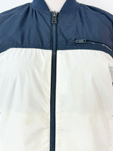 Tommy Hilfiger Blue & White Reversible Bomber Jacket - L