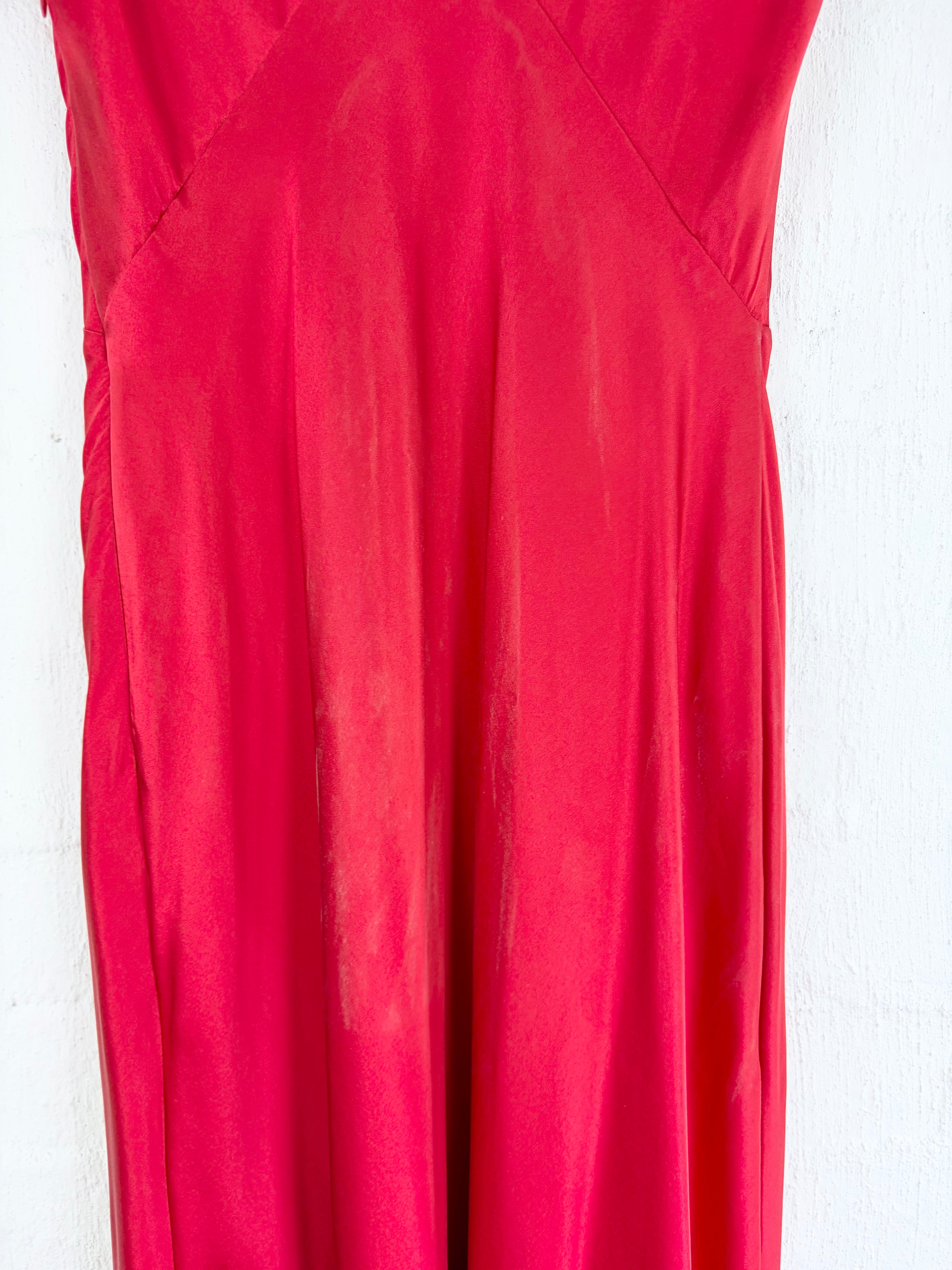 Sass & Bide Goddess of the Night 'Escaped Love' Crimson Bias Cut Silk Dress - AU8
