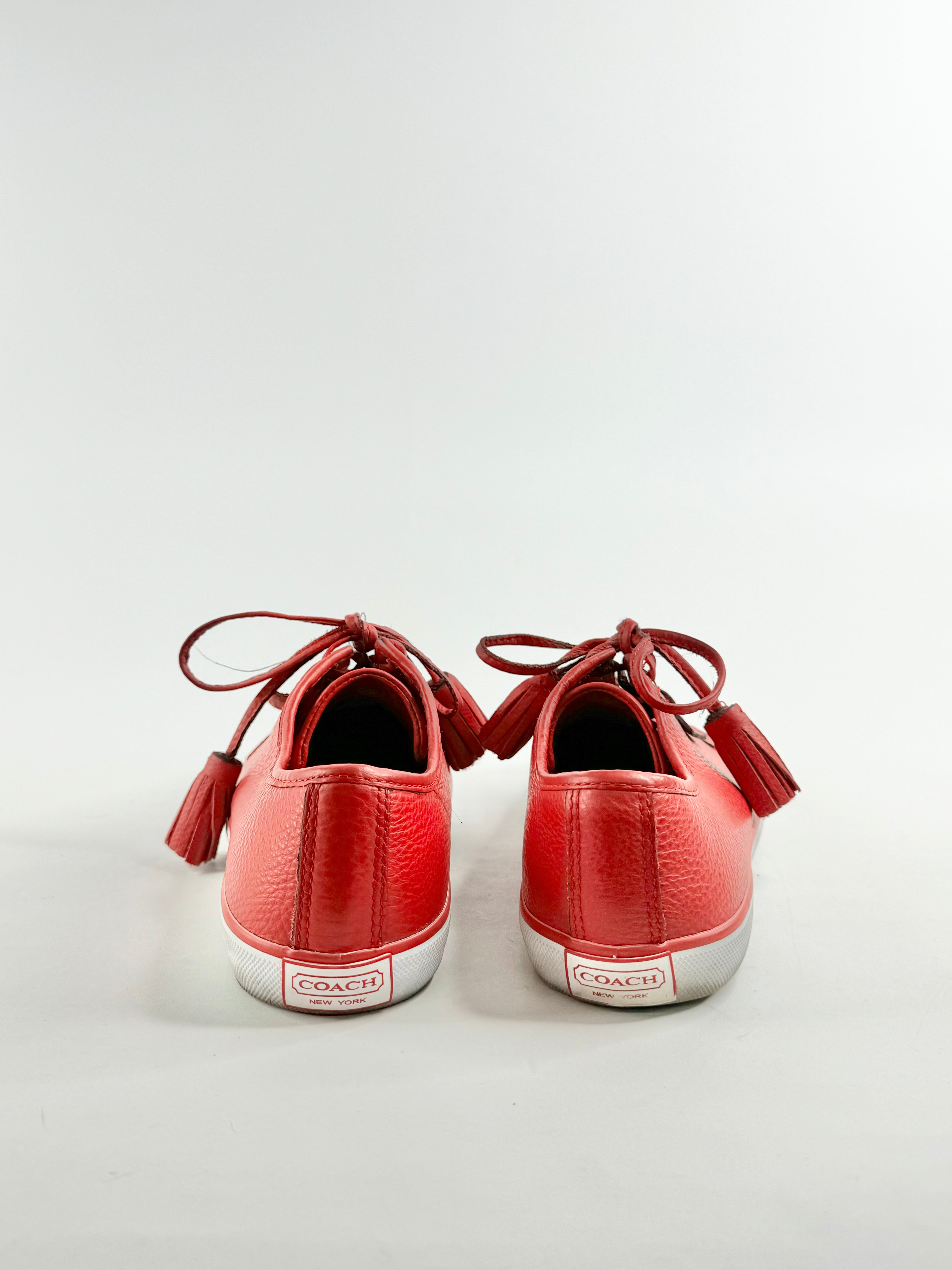 Coach Red Leather Lace Ups - EU38